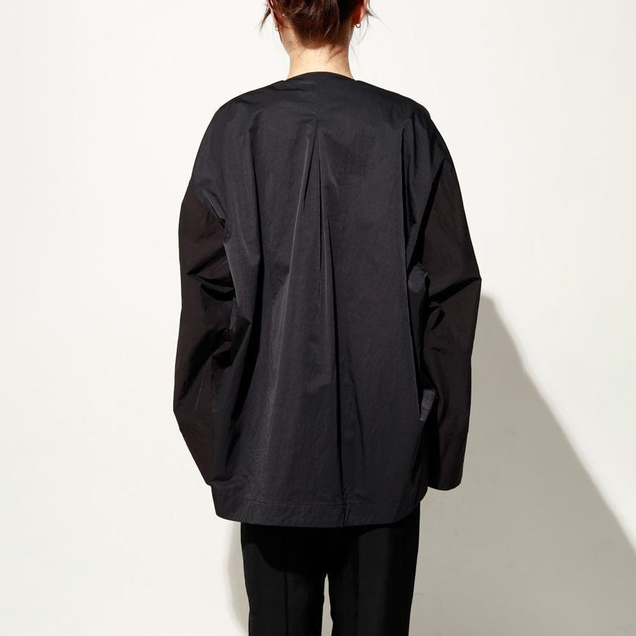 ノーカラーシャツブルゾン – Black | ANGELINA