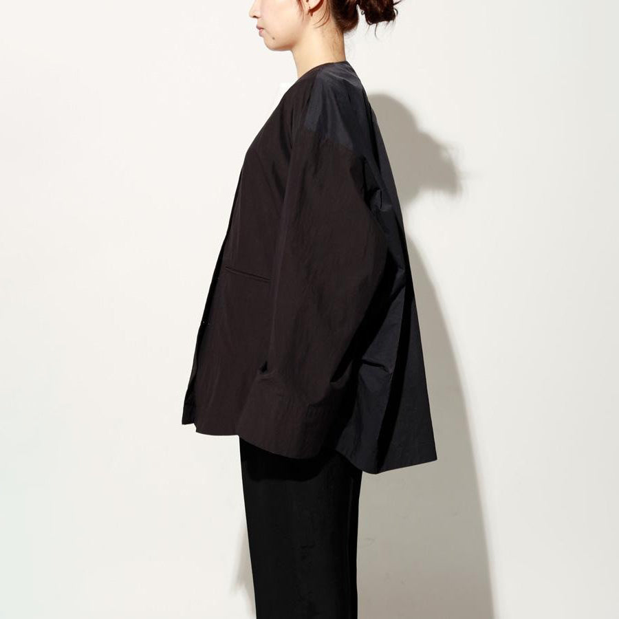 ノーカラーシャツブルゾン – Black | ANGELINA