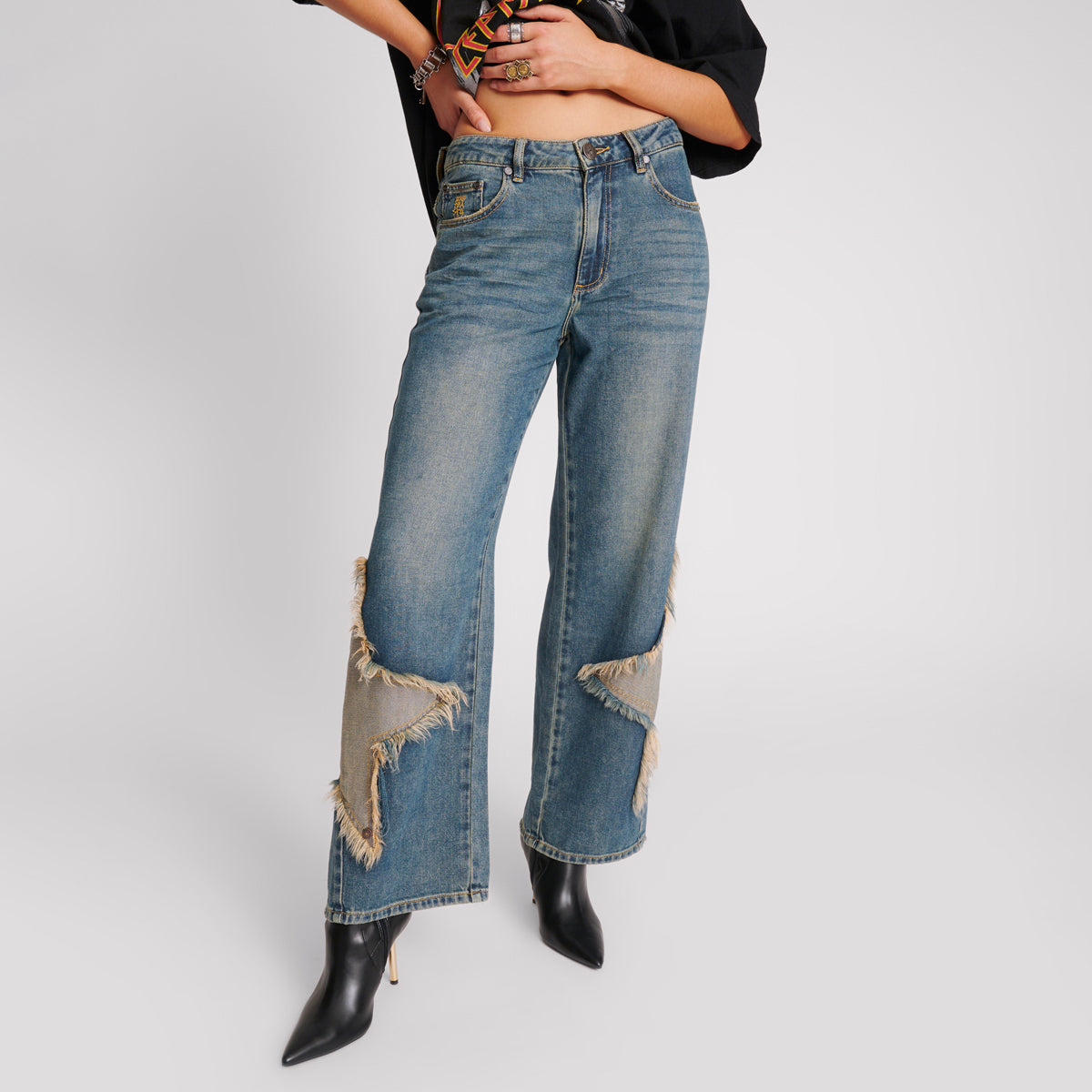 26510_MEMPHIS STAR | MEMPHIS STAR JACKSONS MID WAIST WIDE LEG JEANS | Color:MEMPHIS STAR【ONE TEASPOON_ワンティースプーン】【archive】