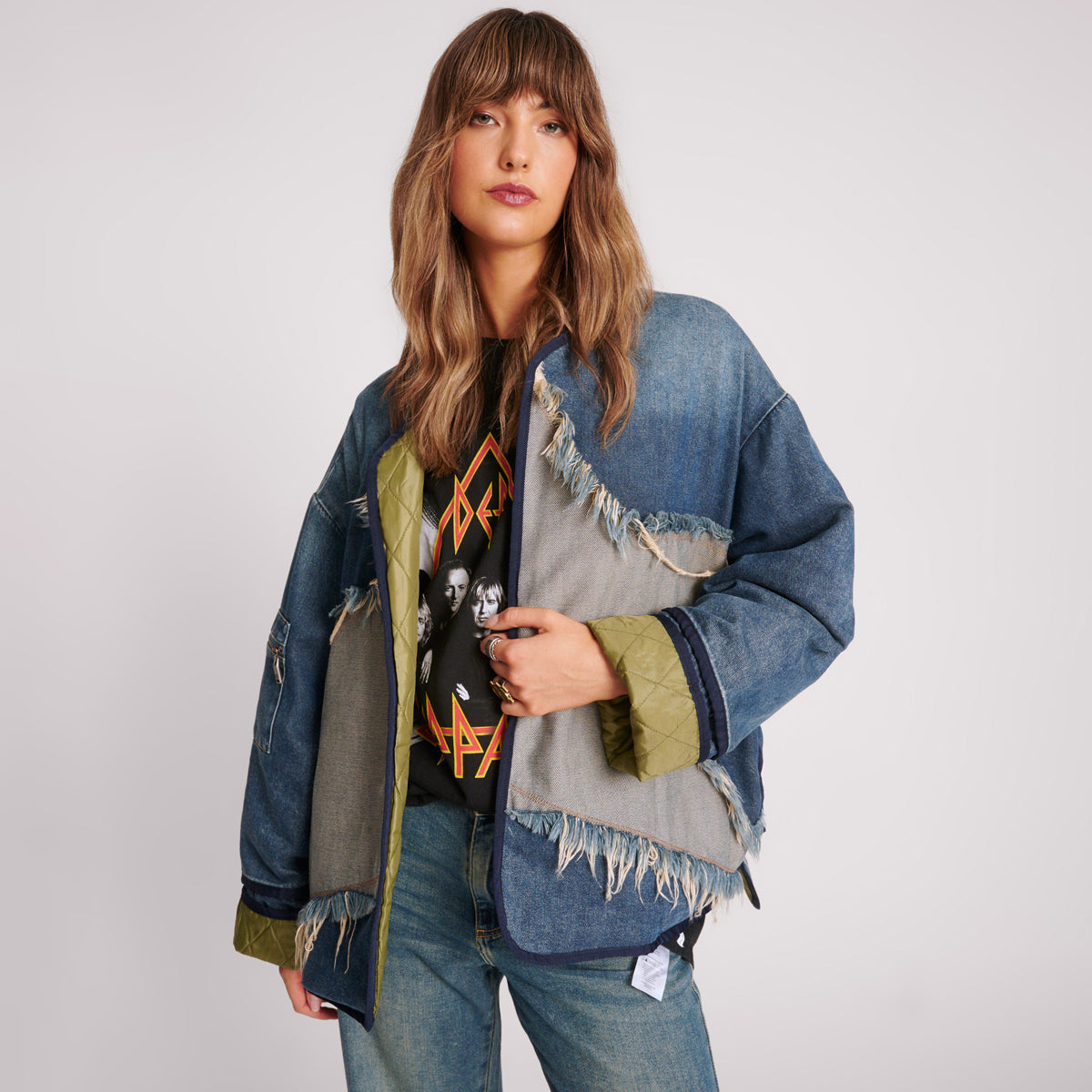 26513_MEMPHIS STAR | MEMPHIS LIGHT STAR DENIM WADDED JACKET | Color:MEMPHIS STAR【ONE TEASPOON_ワンティースプーン】【archive】