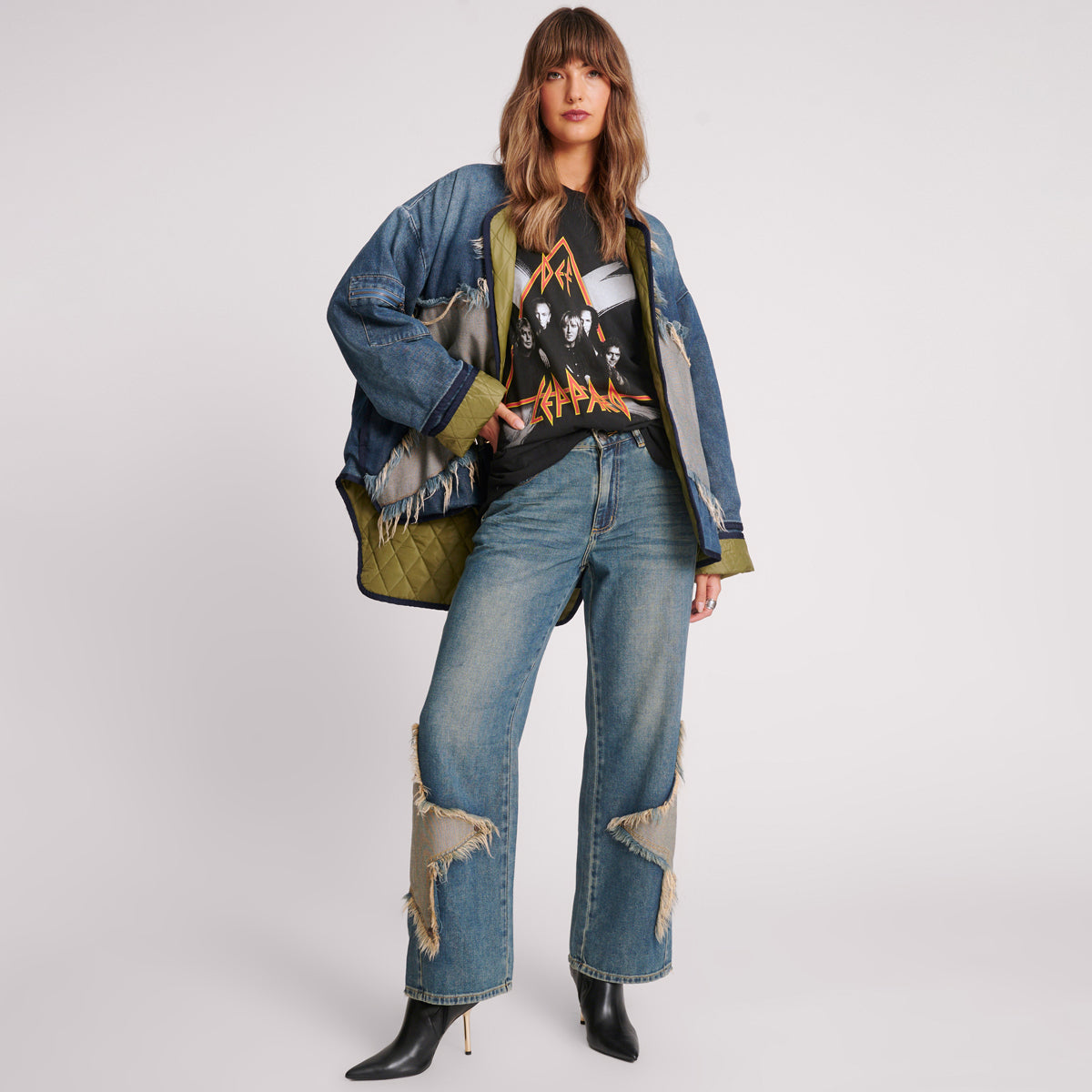 26513_MEMPHIS STAR | MEMPHIS LIGHT STAR DENIM WADDED JACKET | Color:MEMPHIS STAR【ONE TEASPOON_ワンティースプーン】【archive】