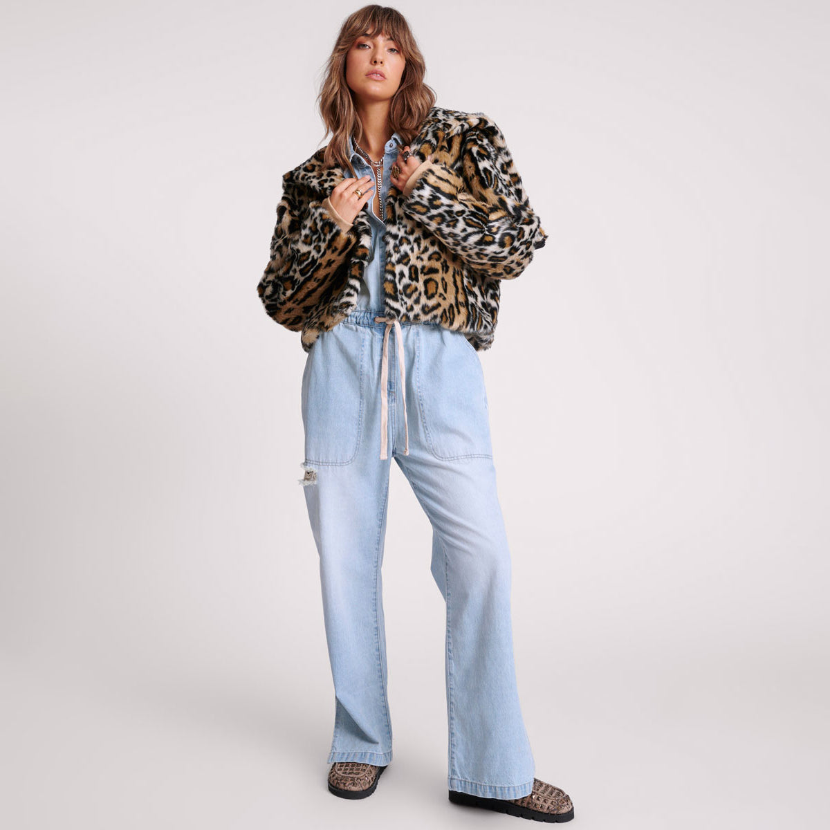 FAUX LEOPARD SPLIT HOOD JACKET – ANIMAL | ONE TEASPOON
