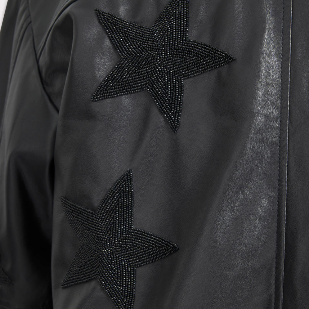 BIKER BOYFRIEND EMBELLISHED MOTO LEATHER JACKET | Color_Black Star | No_26627b_black star【ONE TEASPOON_ワンティースプーン】【入荷予定アイテム・入荷連絡可能】