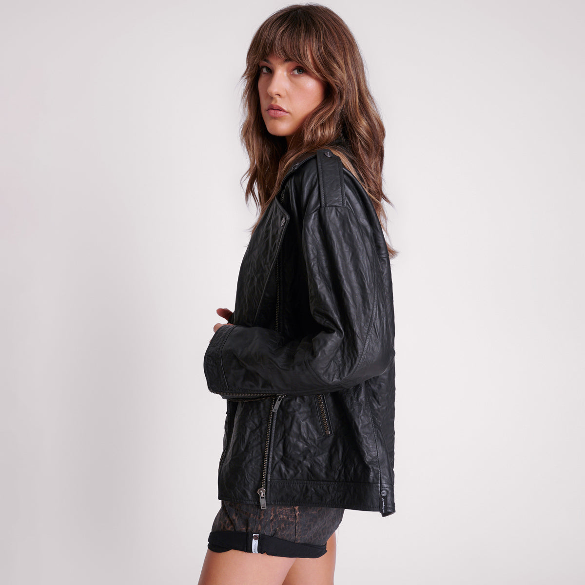 26627_BLACK | BOYFRIEND LEATHER BIKER JACKET | Color:Black【ONE TEASPOON_ワンティースプーン】