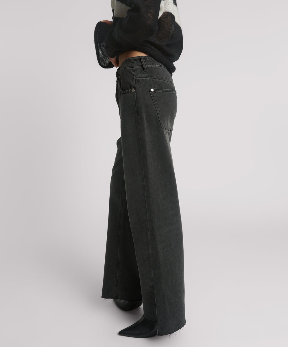 26666_FADED BLACK | FADED BLACK LOW SLUNG STRAIGHT LEG MID WAIST DENIM BILLIE JEANS | Color:Faded Black【ONE TEASPOON_ワンティースプーン】