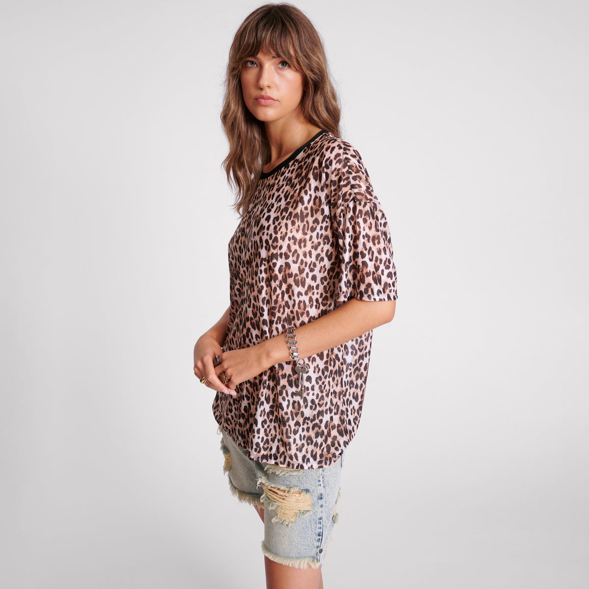 26675_ANIMAL | ANIMAL MESH TEE | Color:ANIMAL【ONE TEASPOON_ワンティースプーン】