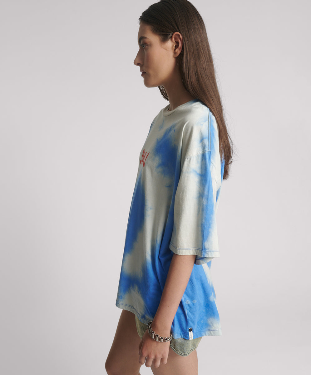 26771_BLUE TIE DYE | ROUGE LOVE BASKETBALL TEE | Color:Blue Tie Dye【ONE TEASPOON_ワンティースプーン】