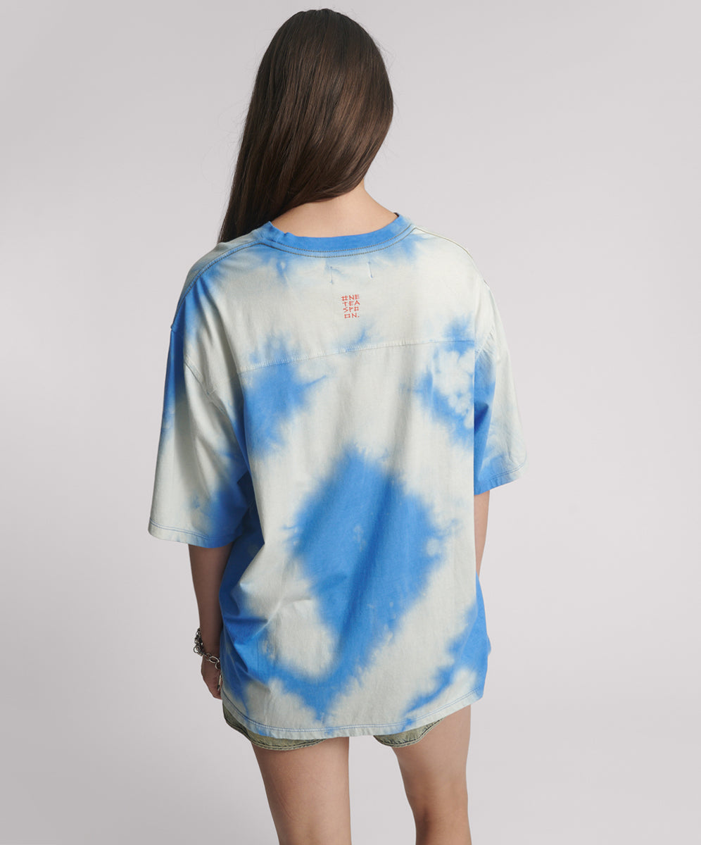26771_BLUE TIE DYE | ROUGE LOVE BASKETBALL TEE | Color:Blue Tie Dye【ONE TEASPOON_ワンティースプーン】