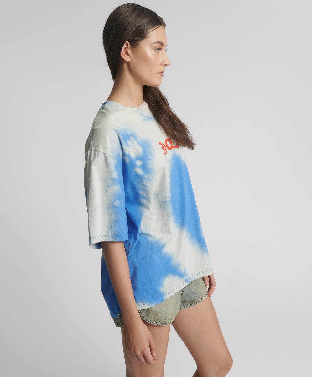26771_BLUE TIE DYE | ROUGE LOVE BASKETBALL TEE | Color:Blue Tie Dye【ONE TEASPOON_ワンティースプーン】