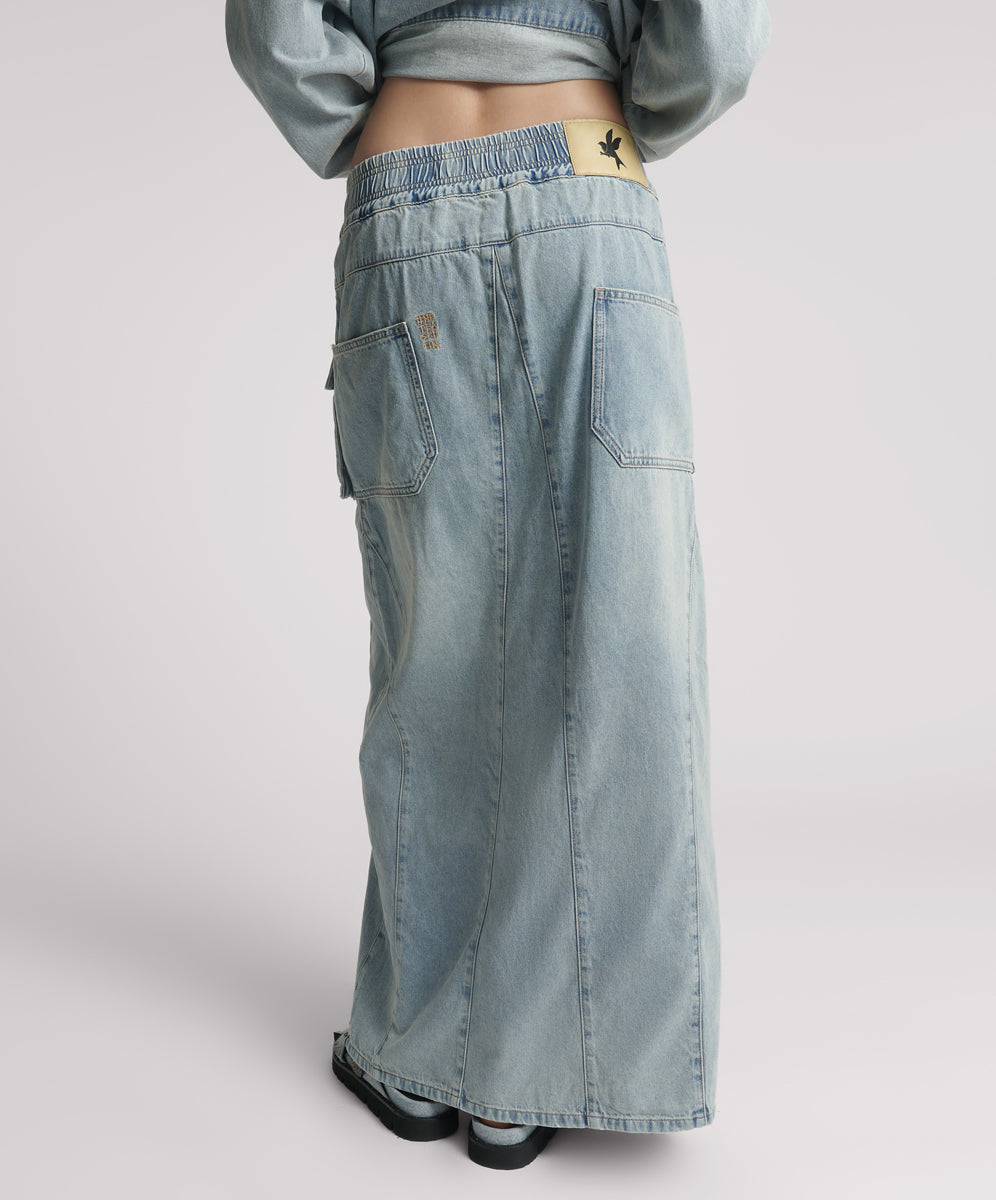 26791_SOFT BLUE | SOFT BLUE PARACHUTE DENIM SKIRT | Color:Soft Blue【ONE TEASPOON_ワンティースプーン】【archive】