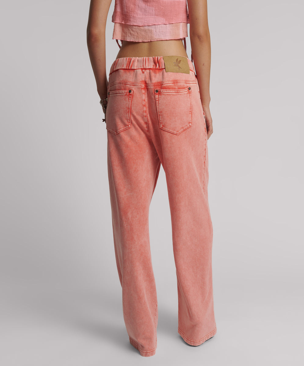 26815_HYPER CORAL | HYPER CORAL WIDE LEG SWEAT PANTS | Color:Hyper Coral【ONE TEASPOON_ワンティースプーン】【archive】
