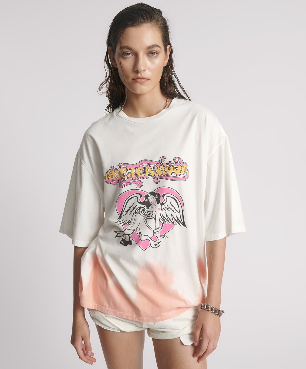 26821_CREAM | ANGEL DIP DYE KOBE TEE | Color:Cream【ONE TEASPOON_ワンティースプーン】