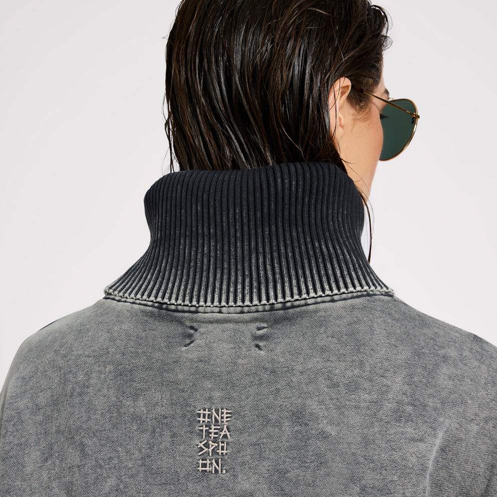 FLEECE ROLL NECK SWEATER | Color_Worn Black | No_27121_worn black【ONE TEASPOON_ワンティースプーン】【入荷予定アイテム・入荷連絡可能】