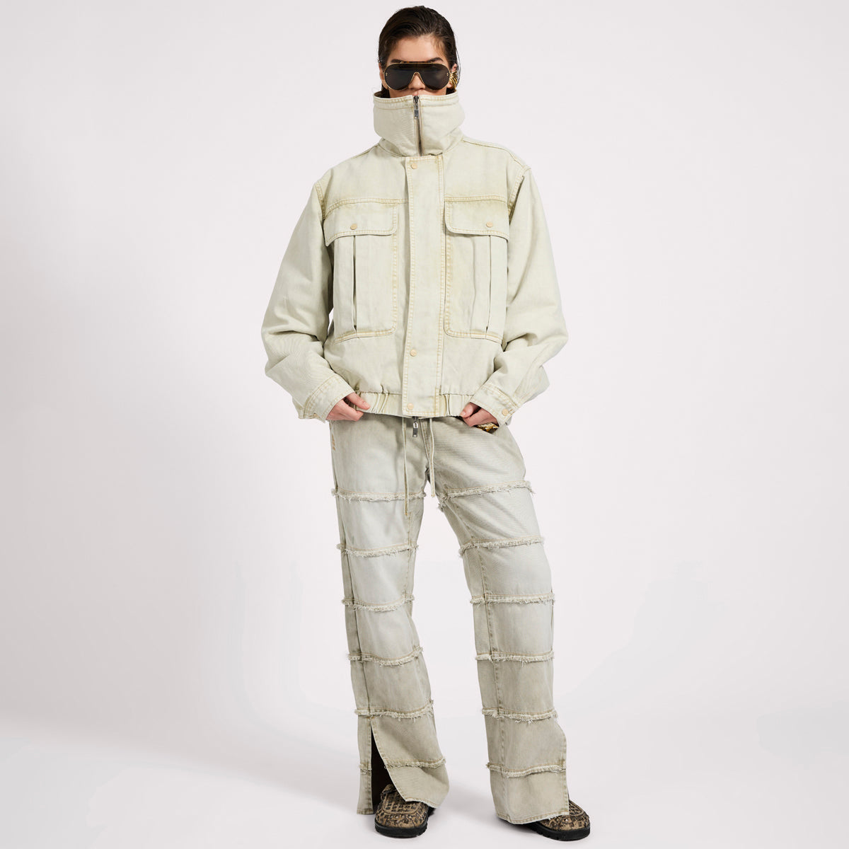 DENIM UTILITY PUFFER JACKET | Color_Antique Stone | No_27219_antique stone【ONE TEASPOON_ワンティースプーン】