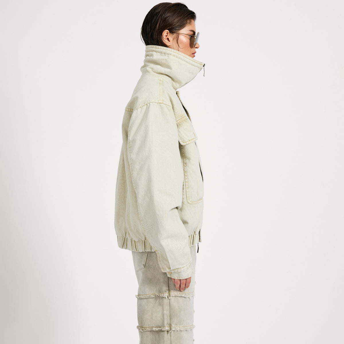 DENIM UTILITY PUFFER JACKET | Color_Antique Stone | No_27219_antique stone【ONE TEASPOON_ワンティースプーン】