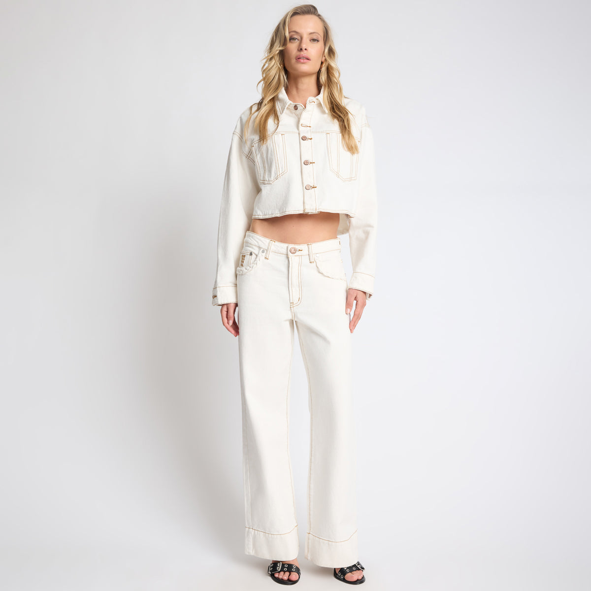 RUSTLER CROPPED DENIM SHACKET – White Beauty | ONE TEASPOON