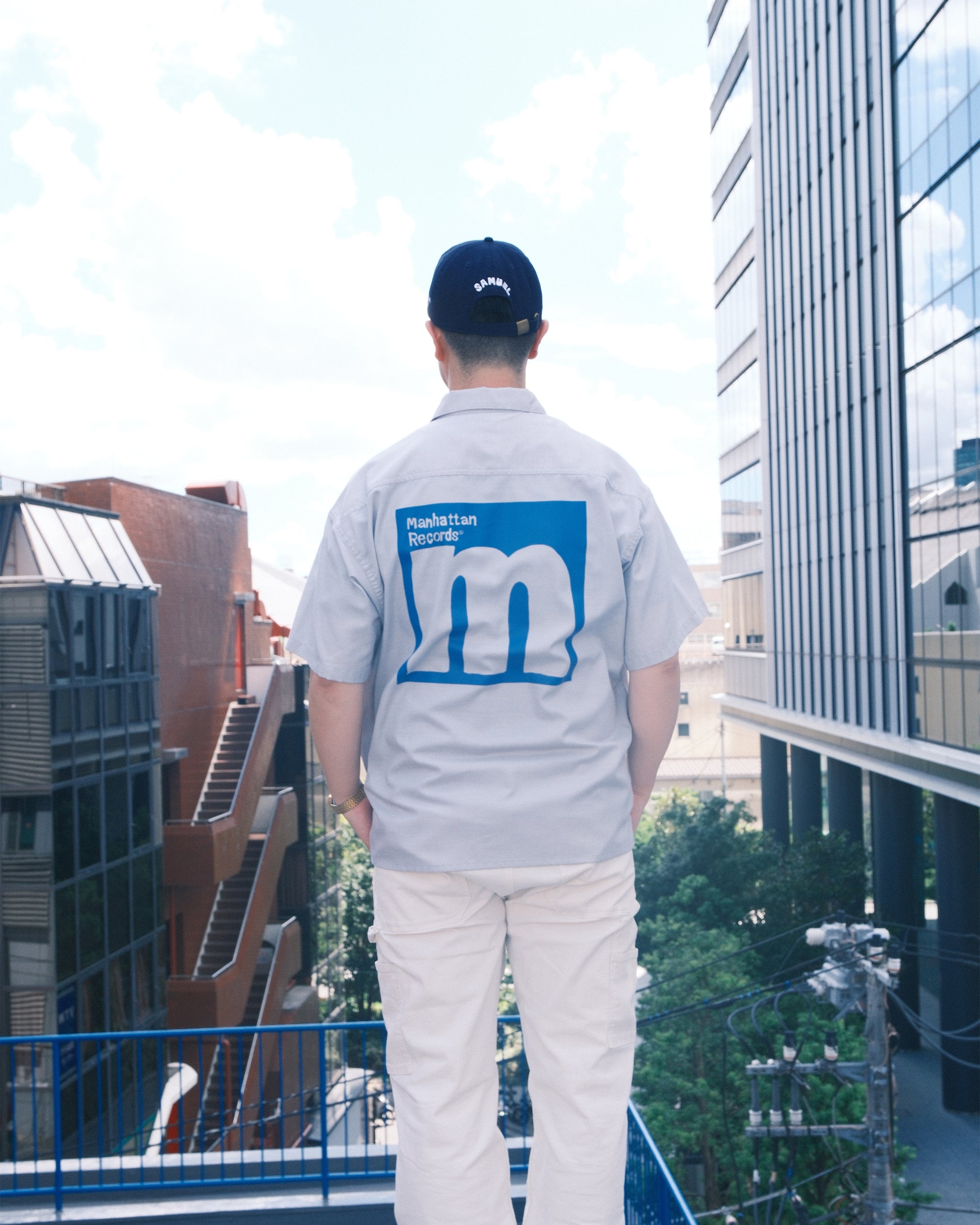 SAMUEL × Manhattan Records M ILLUST LOGO S/S CAP | Color:White/Navy/Black | S-25ss-H-004【SAMUEL_サミュエル】