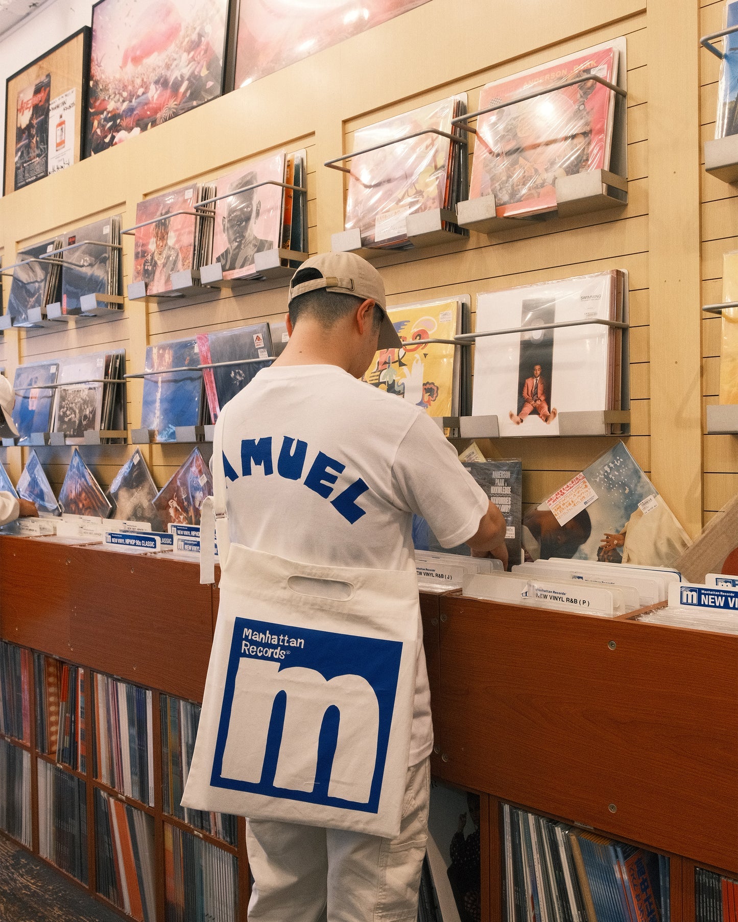 SAMUEL × Manhattan Records SHOPPER 12inch BAG | Color:Off White | S-25ss-AC-003【SAMUEL_サミュエル】