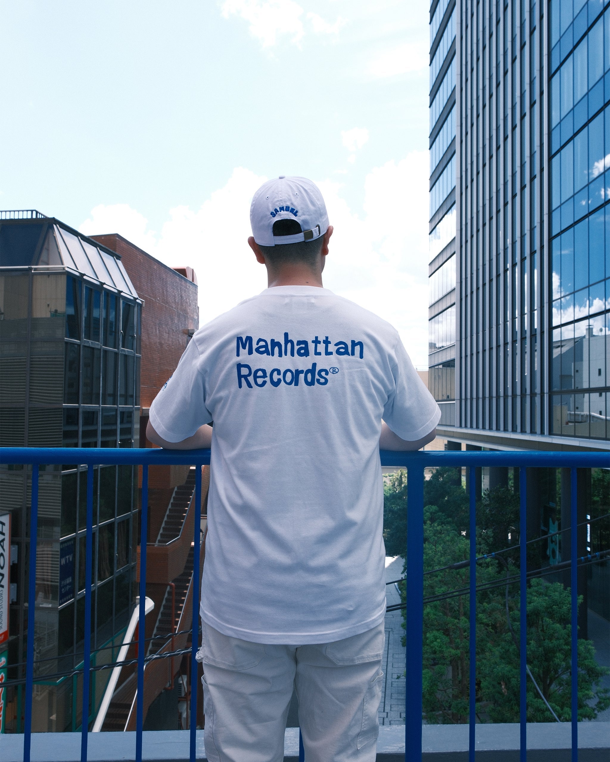 SAMUEL × Manhattan Records 7inch 45th anniv. TEE | Color:White | S-25SS-SS-016【SAMUEL_サミュエル】 【ネコポス選択可能】