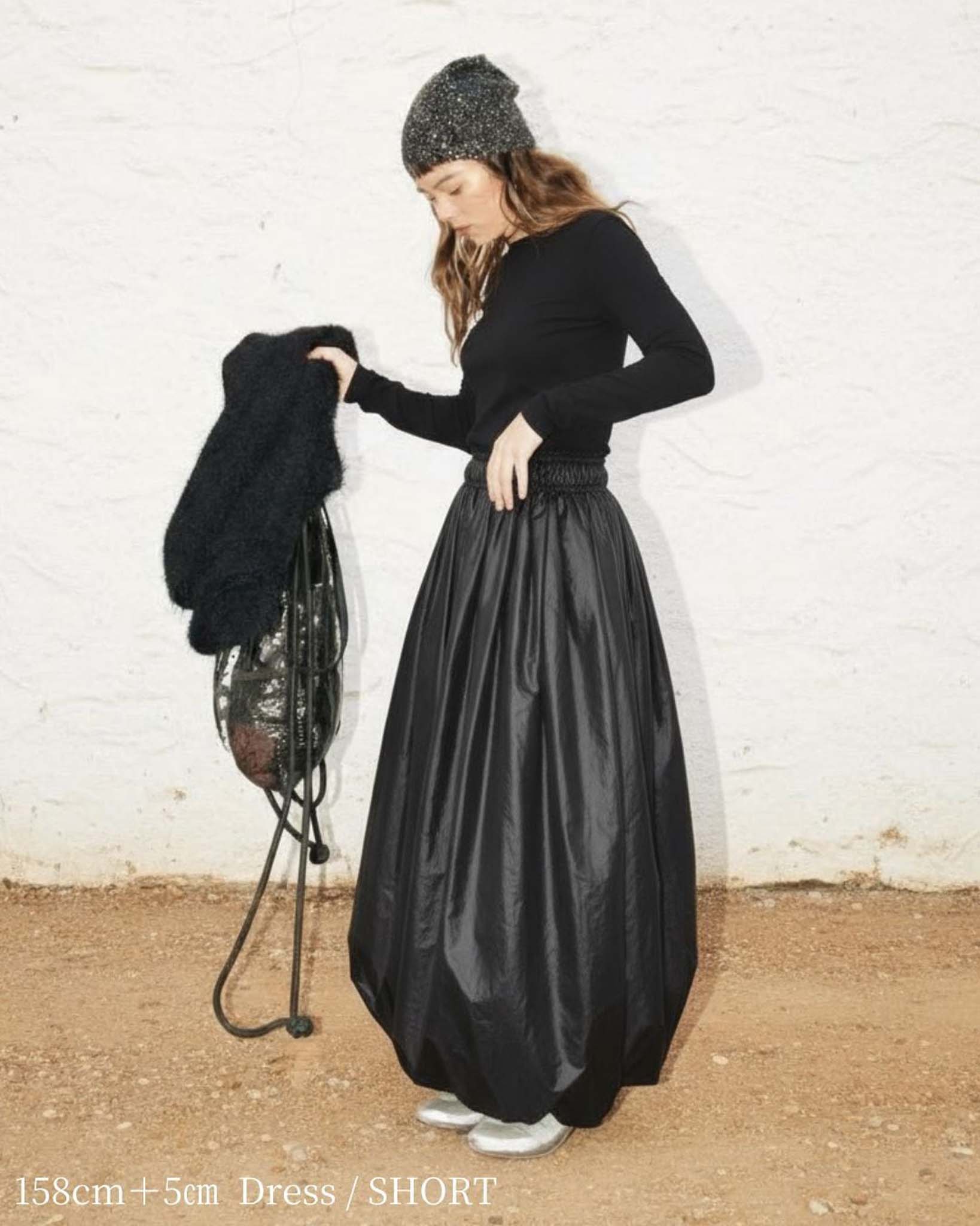 Balloon Hybrid Dress – Black | AMBERGLEAM
