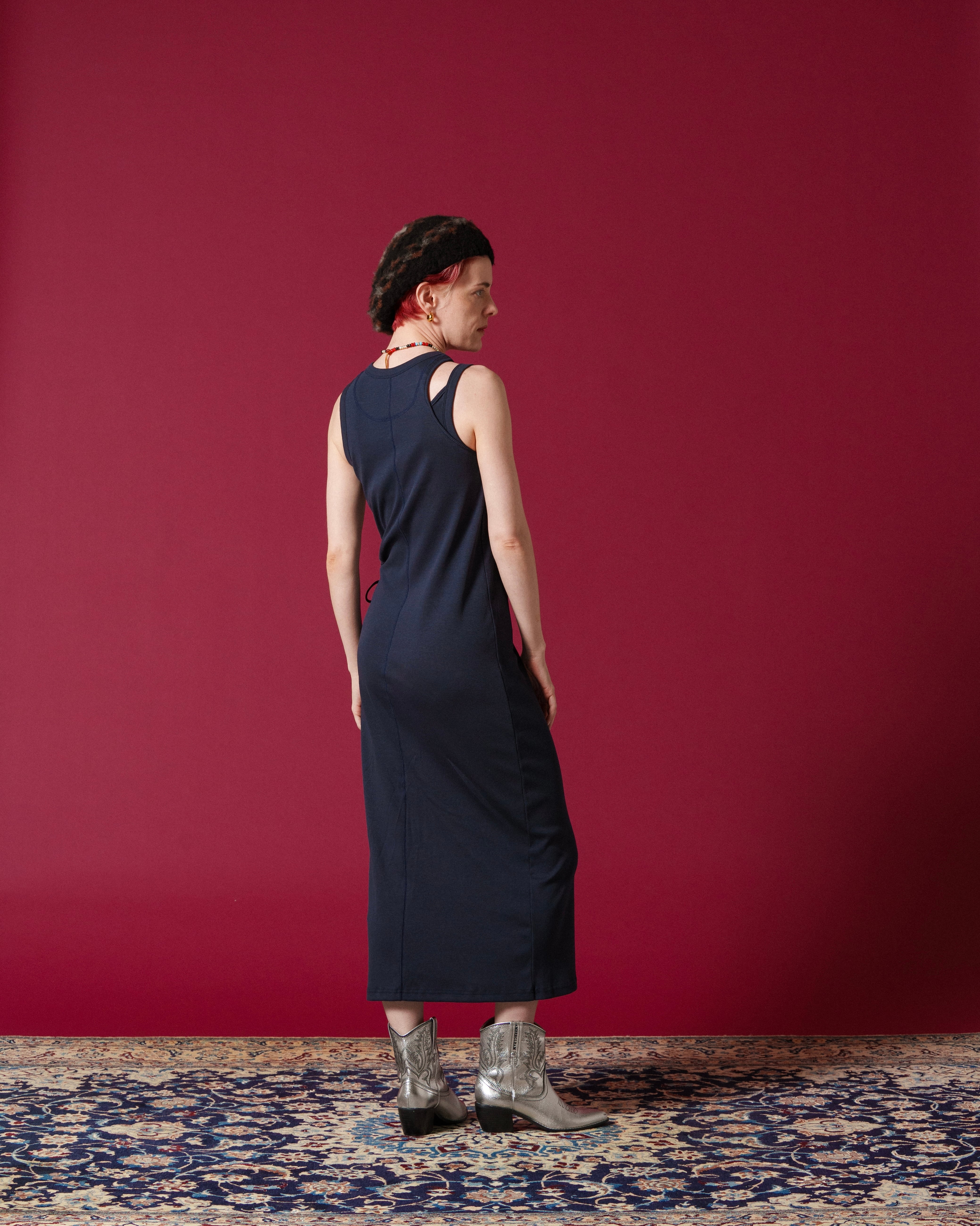 Stretch RIB Art Dress – Black | AMBERGLEAM