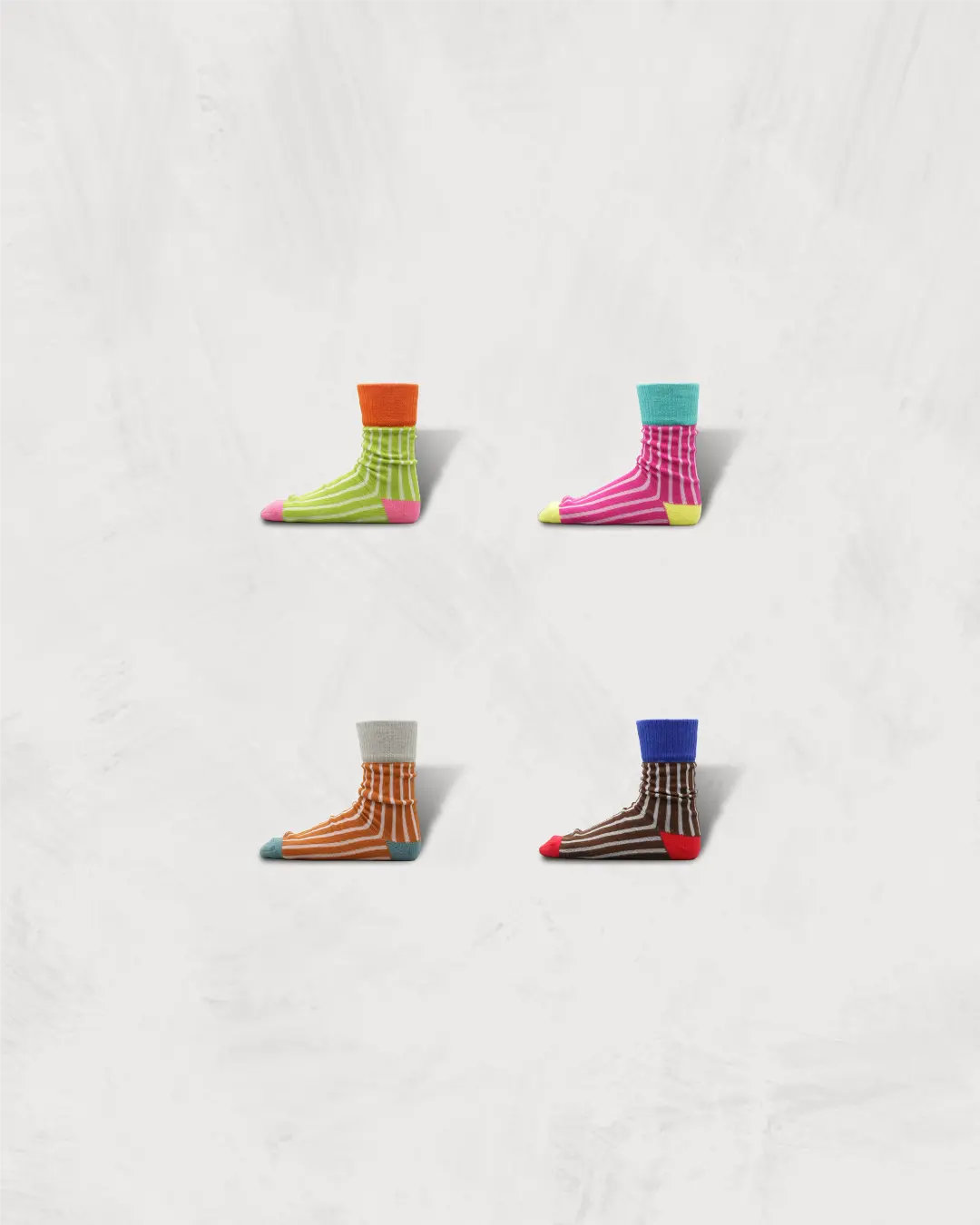 Cotton Needle-Out Socks | Stripes – 4 Colors | DECKA QUALITY SOCKS | SHOWATABÉ【ネコポス選択可能】
