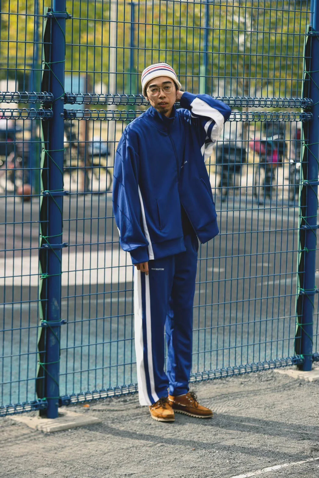 Warren | Basket Jersey Pants – Blue/maroon | IMPRESTORE
