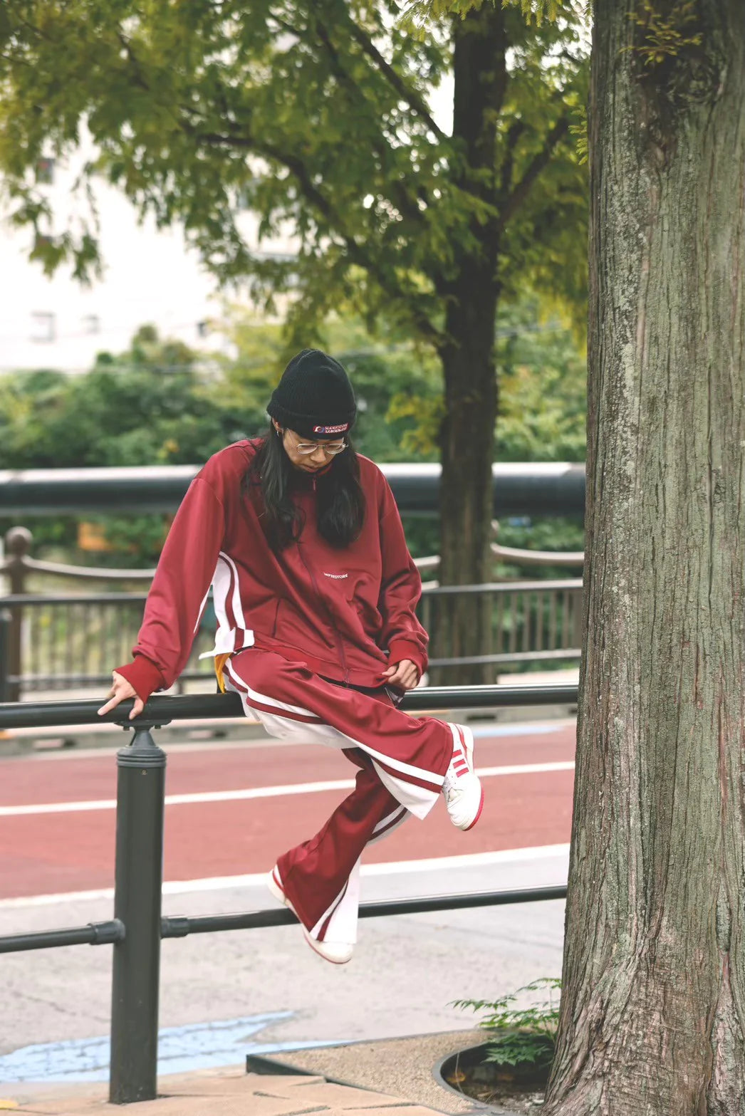 Warren | Basket Jersey Pants – Blue/maroon | IMPRESTORE