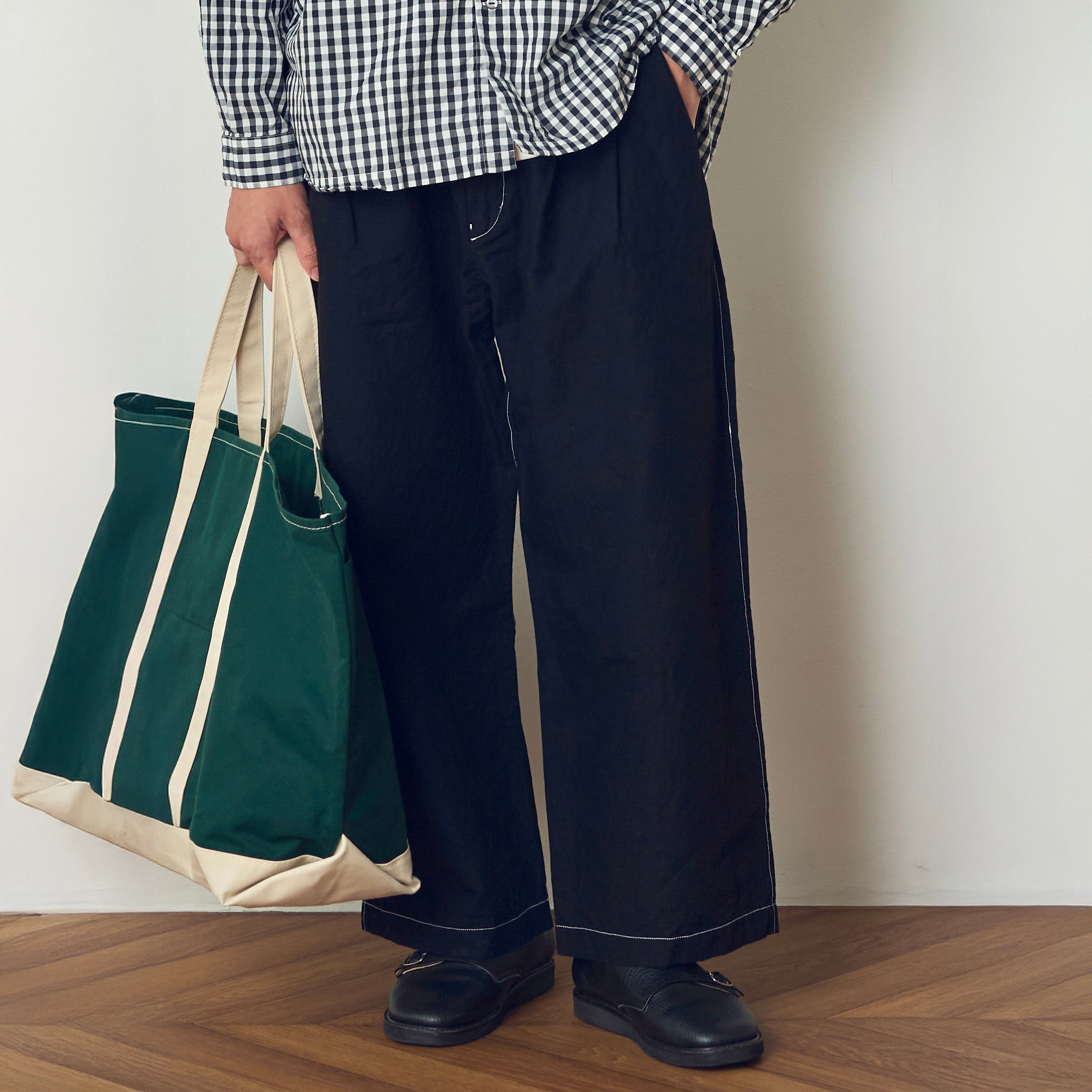 BAGS EASY WIDE PANTS-CHAMBRAY | Color_Black | No_BE-02_Black【CATTA_カッタ】【入荷予定アイテム・入荷連絡可能】