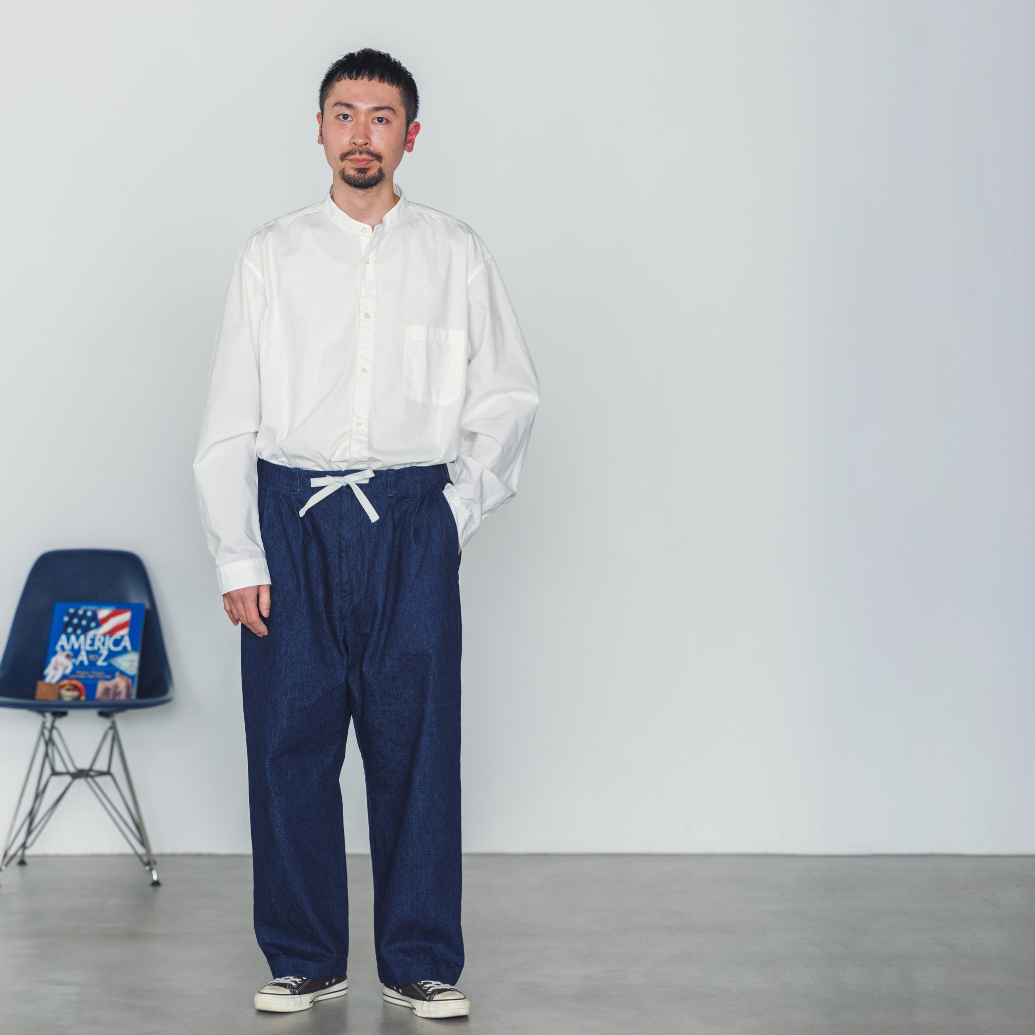BP-03_INDIGO | BAGS EASY PANTS-STONE BIO DENIM | Color:Indigo【CATTA_カッタ】