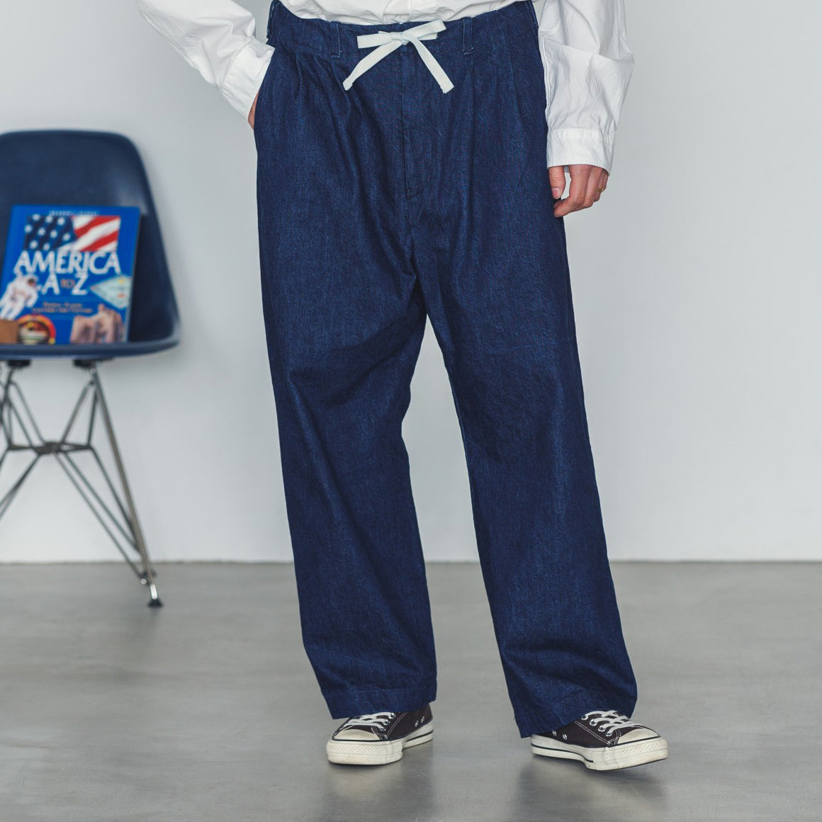 BP-03_INDIGO | BAGS EASY PANTS-STONE BIO DENIM | Color:Indigo【CATTA_カッタ】