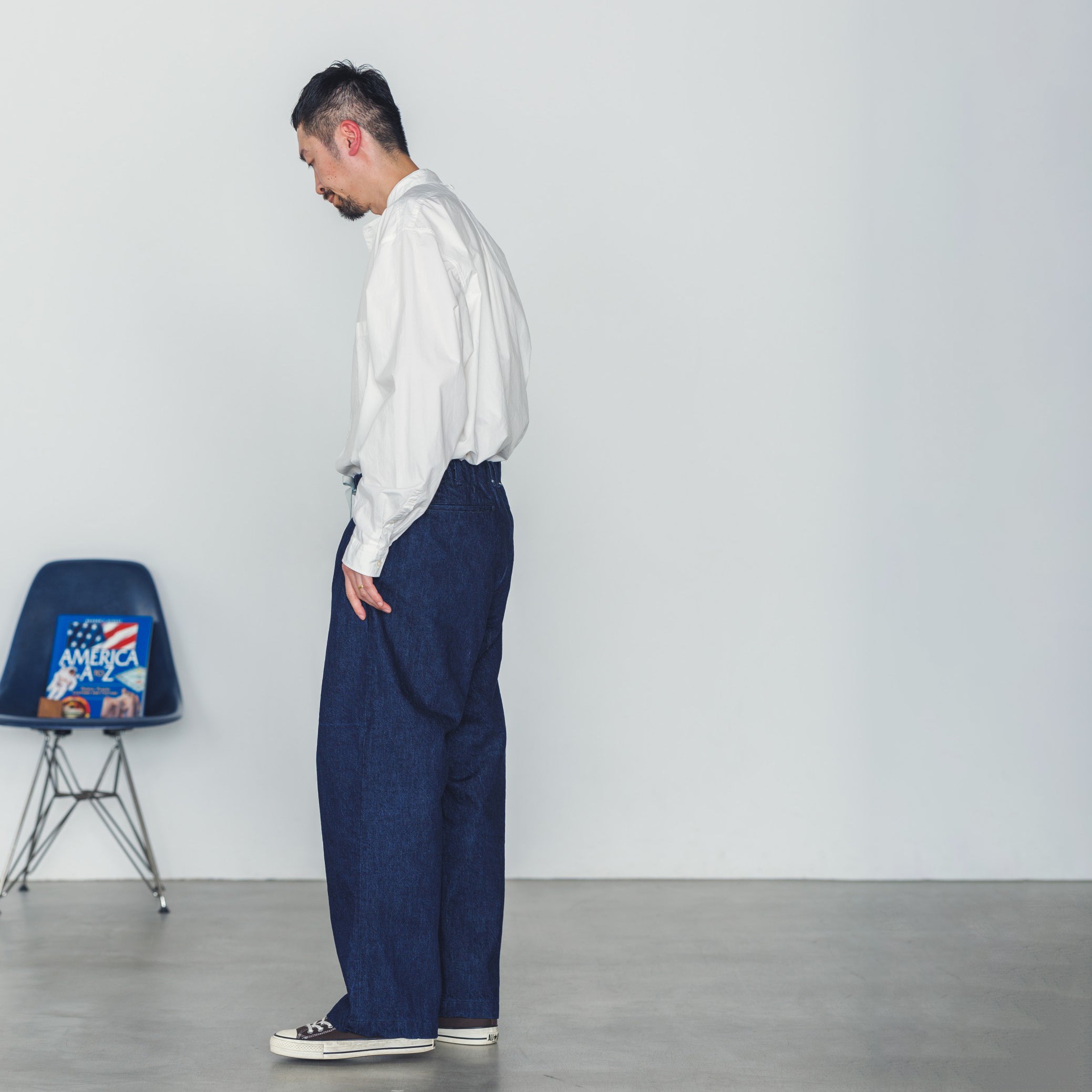 BP-03_INDIGO | BAGS EASY PANTS-STONE BIO DENIM | Color:Indigo【CATTA_カッタ】