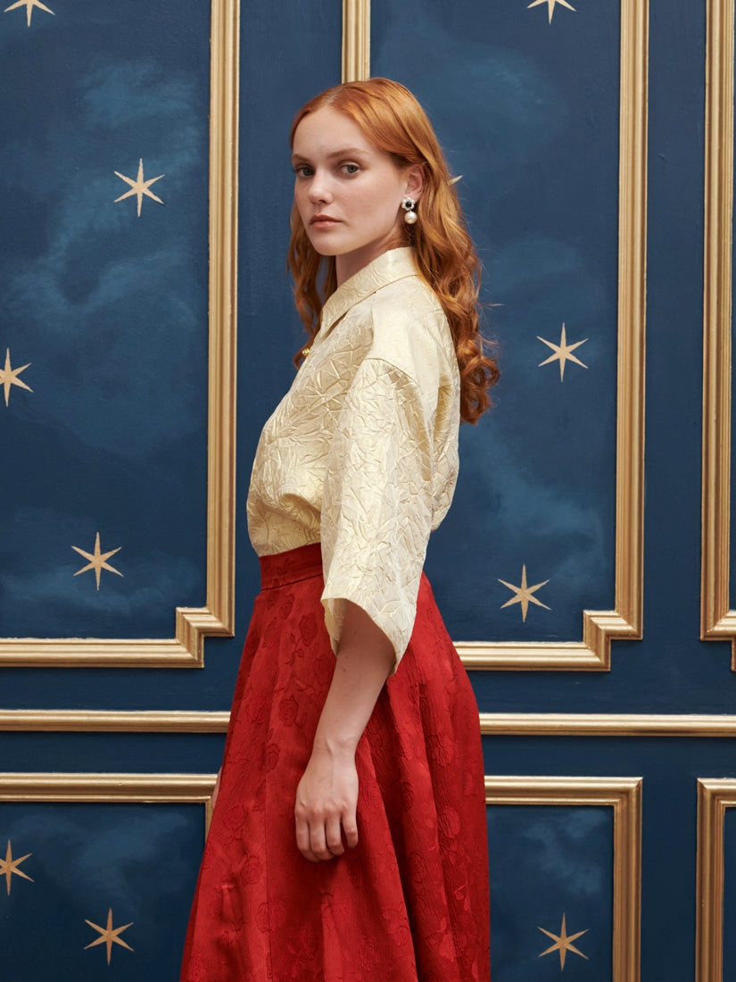 30SM03BLM113GLD | Rocco Crinkle Boxy Shirt【SISTER JANE_シスタージェーン】【archive】