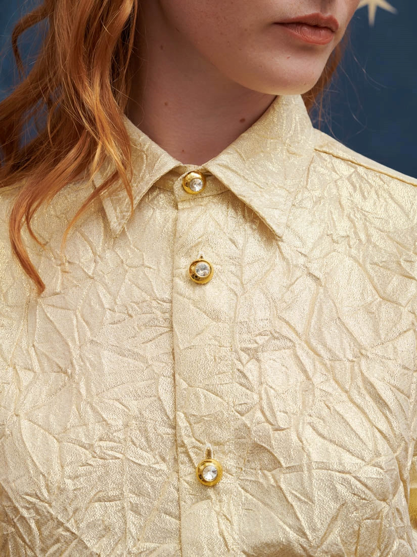 30SM03BLM113GLD | Rocco Crinkle Boxy Shirt【SISTER JANE_シスタージェーン】【archive】