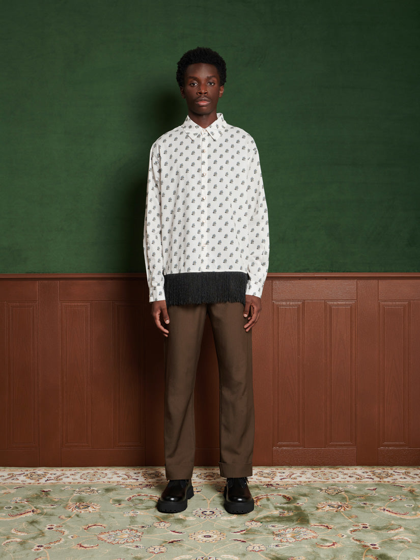 31SM00BLM118WHT | William Fringe Shirt | Color:White【SISTER JANE_シスタージェーン】【archive】