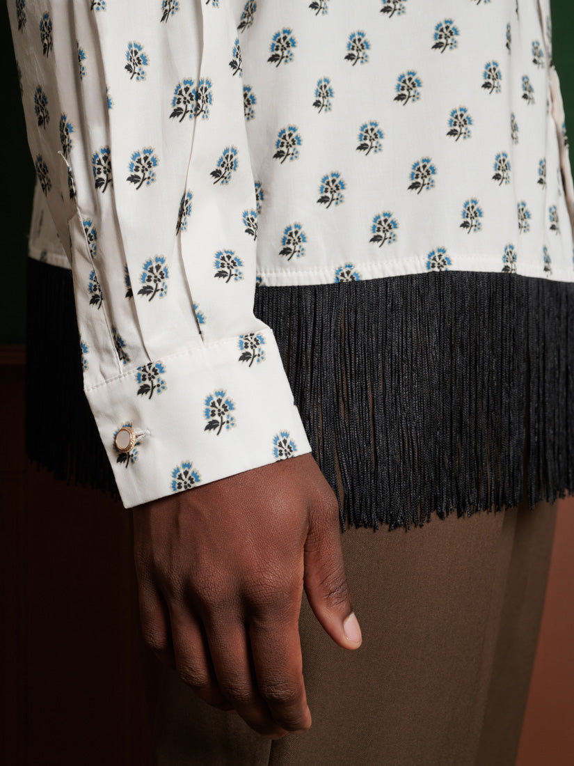 31SM00BLM118WHT | William Fringe Shirt | Color:White【SISTER JANE_シスタージェーン】【archive】