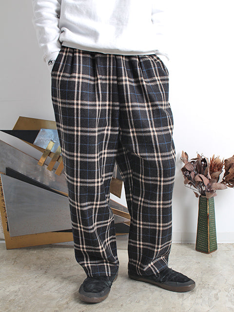 NERD CHECKED WIDE PANTS | Color_Blue/White | No_co2025aw-02_blue/white【CONICHIWA BONJOUR_コニチワボンジュール】【入荷予定アイテム・入荷連絡可能】