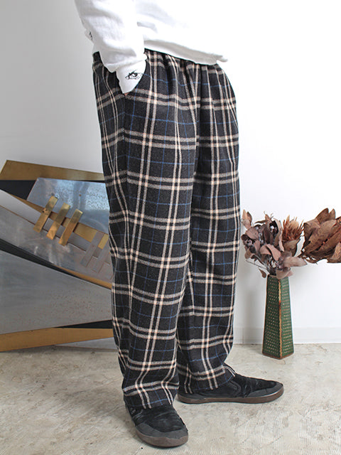 NERD CHECKED WIDE PANTS | Color_Blue/White | No_co2025aw-02_blue/white【CONICHIWA BONJOUR_コニチワボンジュール】【入荷予定アイテム・入荷連絡可能】