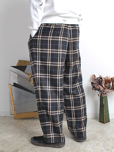 NERD CHECKED WIDE PANTS | Color_Blue/White | No_co2025aw-02_blue/white【CONICHIWA BONJOUR_コニチワボンジュール】【入荷予定アイテム・入荷連絡可能】