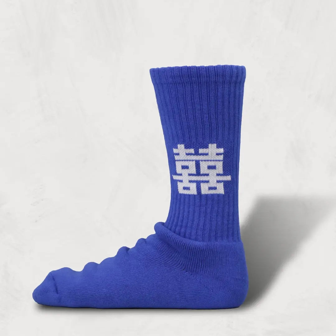 BLUE WHITE | DECKA × BRÚ NA BÓINNE × SHOWATABÉ パイルソックス BNBSW-53 | Good Luck & Be Happyデザイン | 4色展開 | ネコポス対応