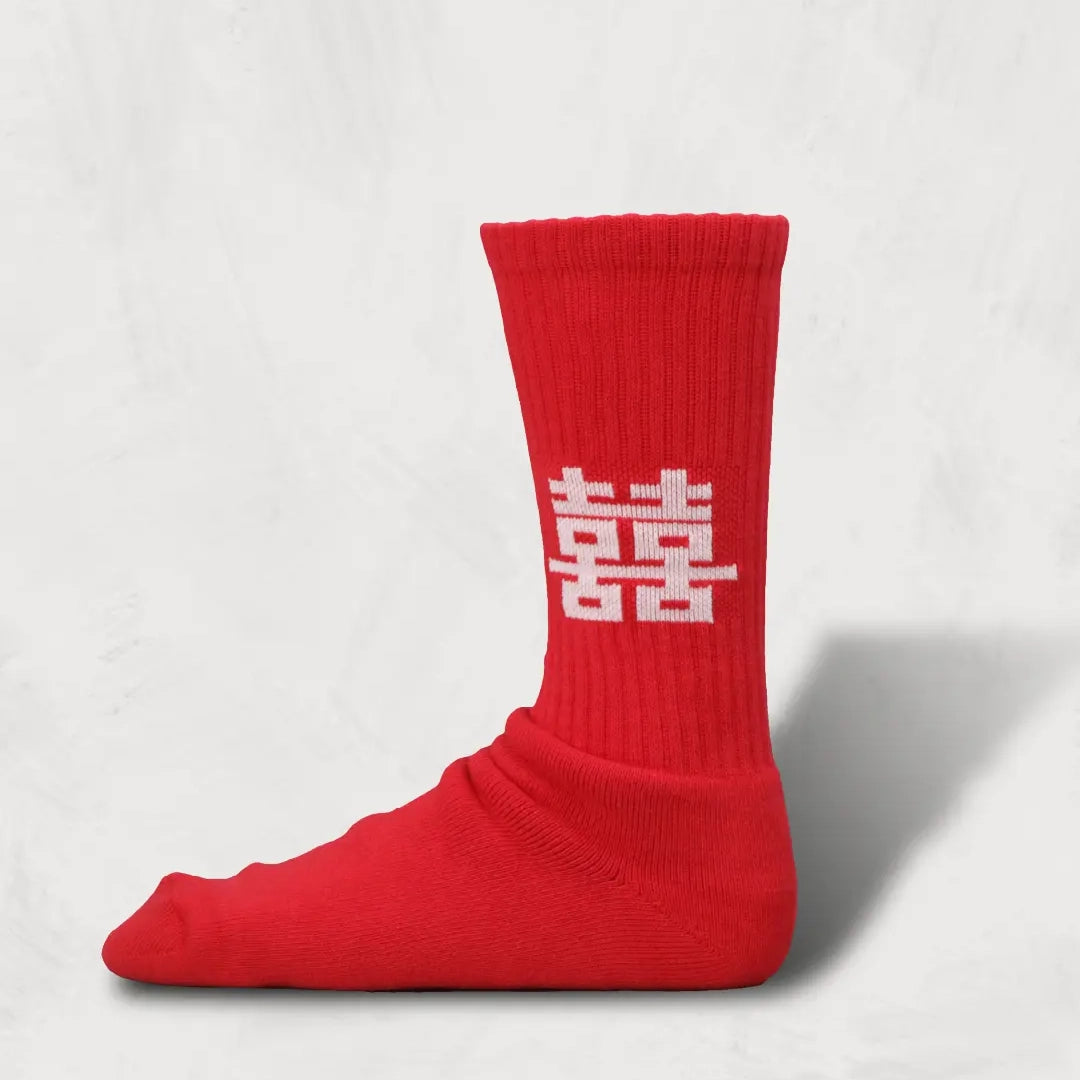 RED WHITE | DECKA × BRÚ NA BÓINNE × SHOWATABÉ パイルソックス BNBSW-53 | Good Luck & Be Happyデザイン | 4色展開 | ネコポス対応