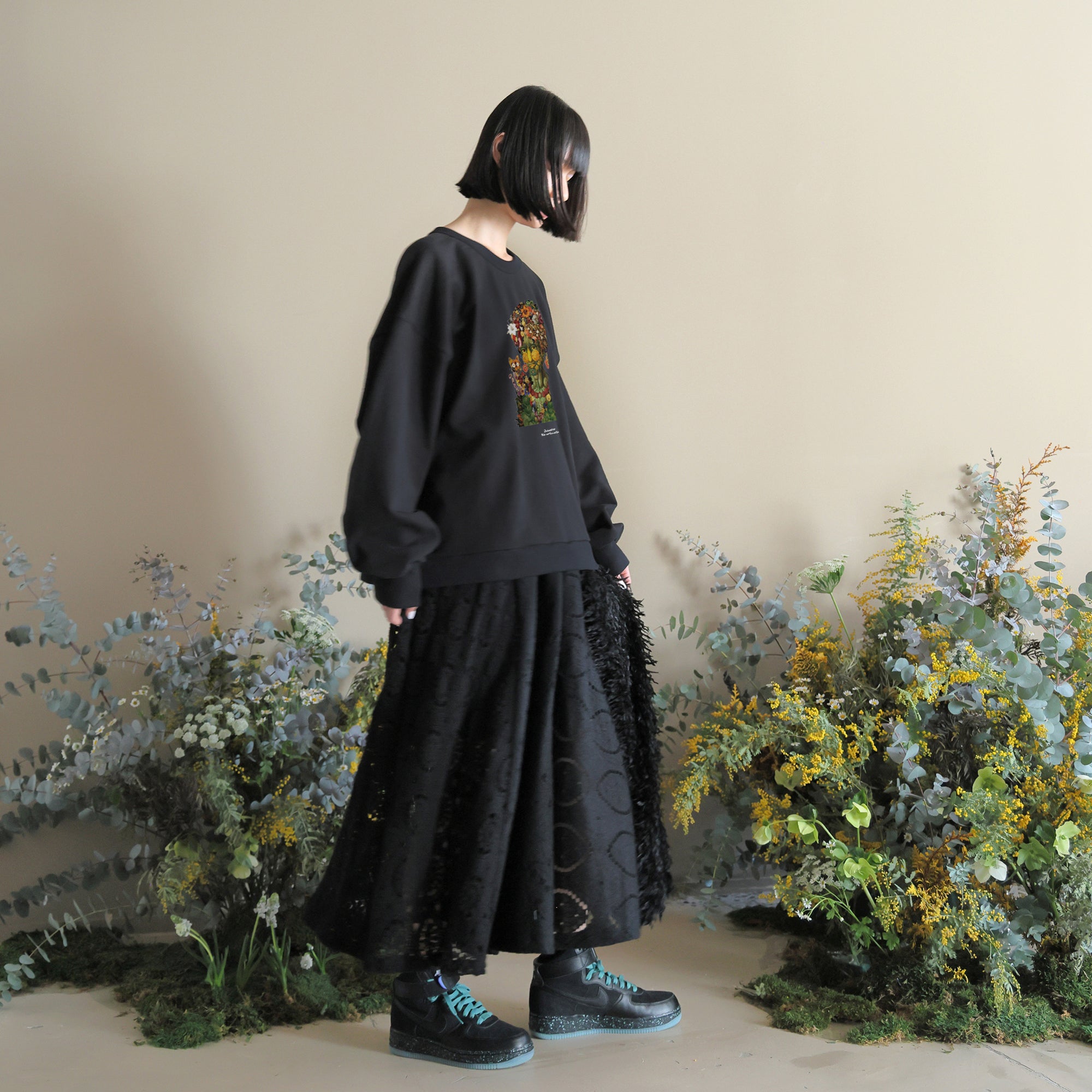 BSD24AW-10_BLACK | Secret Garden Culottes | Color:Black【BEDSIDEDRAMA_ベッドサイドドラマ】【archive】