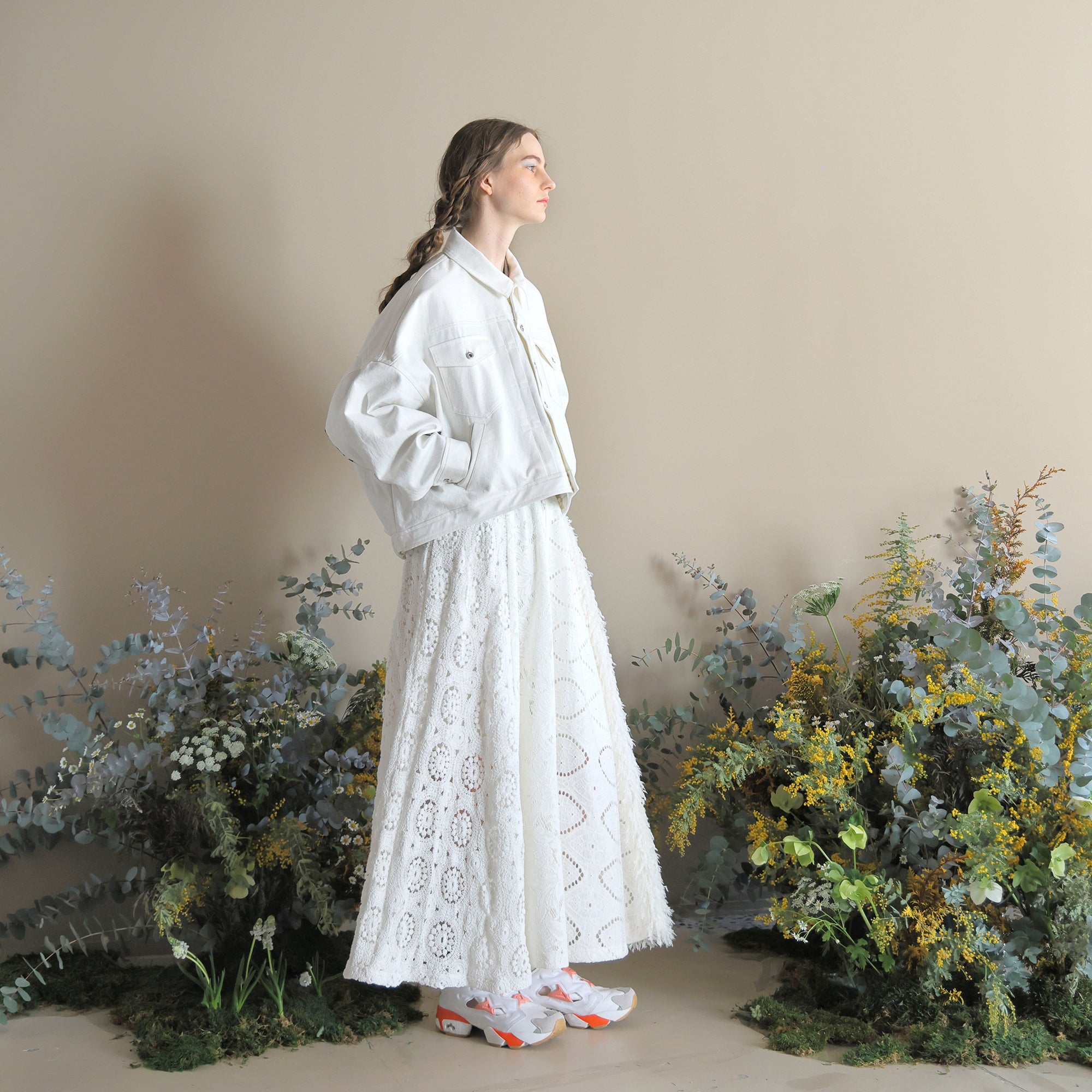 BSD24AW-10_WHITE | Secret Garden Culottes | Color:White【BEDSIDEDRAMA_ベッドサイドドラマ】【archive】