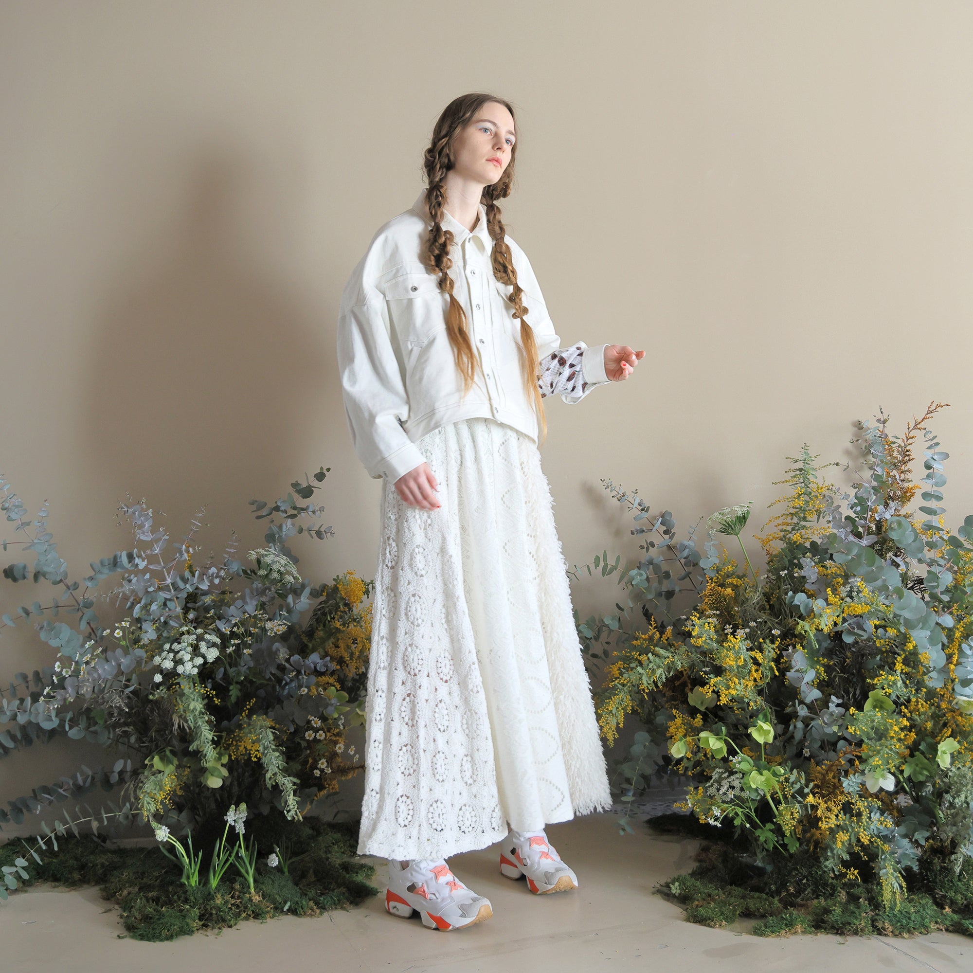 BSD24AW-10_WHITE | Secret Garden Culottes | Color:White【BEDSIDEDRAMA_ベッドサイドドラマ】【archive】