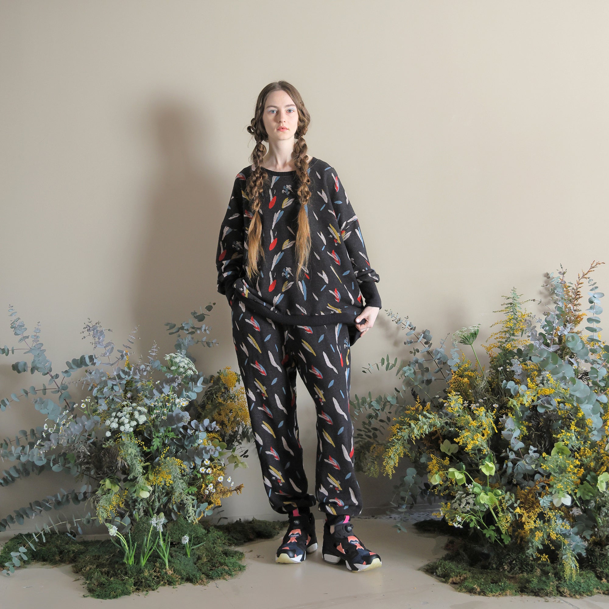 BSD24AW-16_COLOR BK | Flowers JQ Pulover | Color:Color Bk【BEDSIDEDRAMA_ベッドサイドドラマ】【archive】