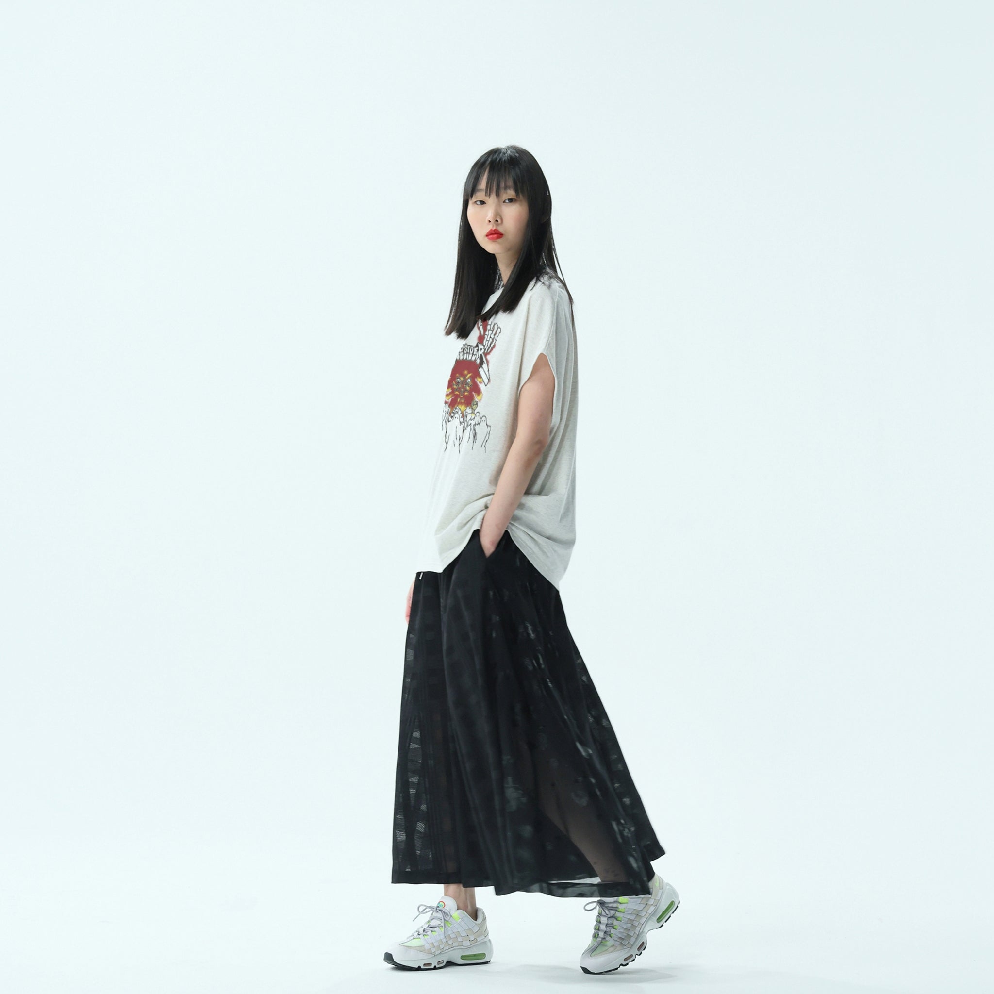 bsd24SS-15B | Skelton Ghost Circular Pants | Color:Black【BEDSIDEDRAMA_ベッドサイドドラマ】【archive】
