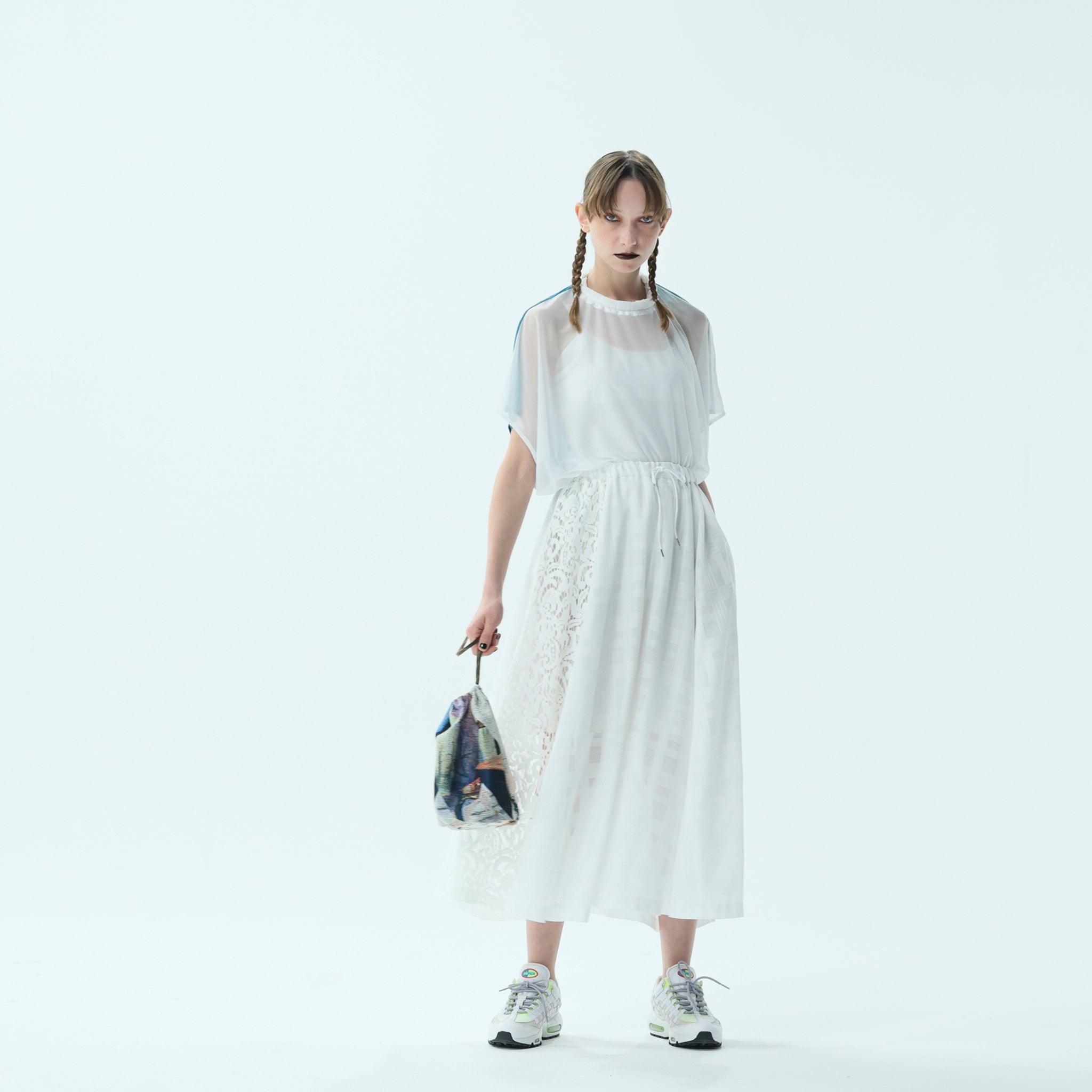 bsd24SS-15A | Skelton Ghost Circular Pants | Color:White【BEDSIDEDRAMA_ベッドサイドドラマ】【archive】