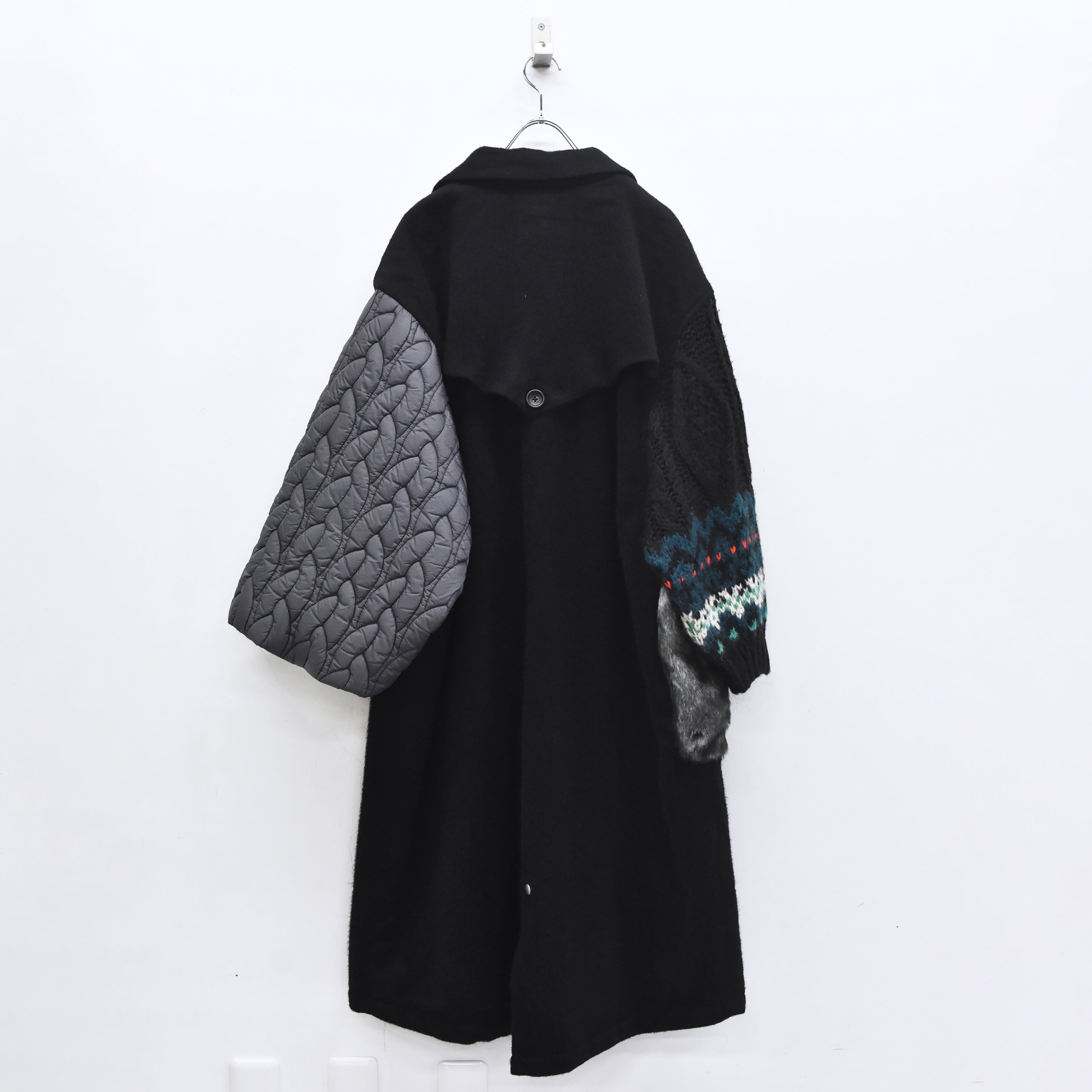 OOPARTS Mix Gawn Coat | Color_Black | No_bsd25aw-01_black【BEDSIDEDRAMA_ベッドサイドドラマ】【入荷予定アイテム・入荷連絡可能】