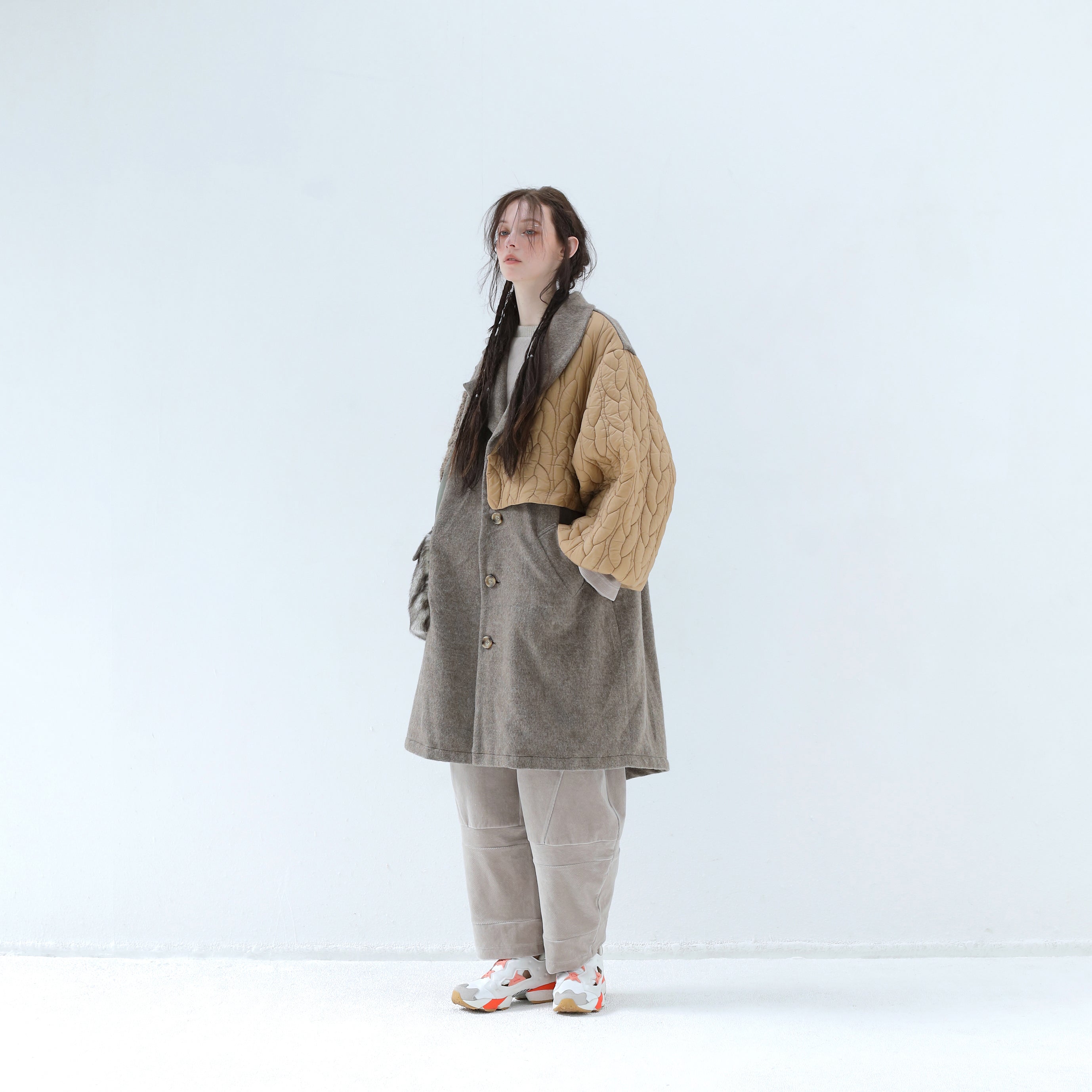 OOPARTS Mix Gawn Coat | Color_Beige | No_bsd25aw-01_beige【BEDSIDEDRAMA_ベッドサイドドラマ】【入荷予定アイテム・入荷連絡可能】