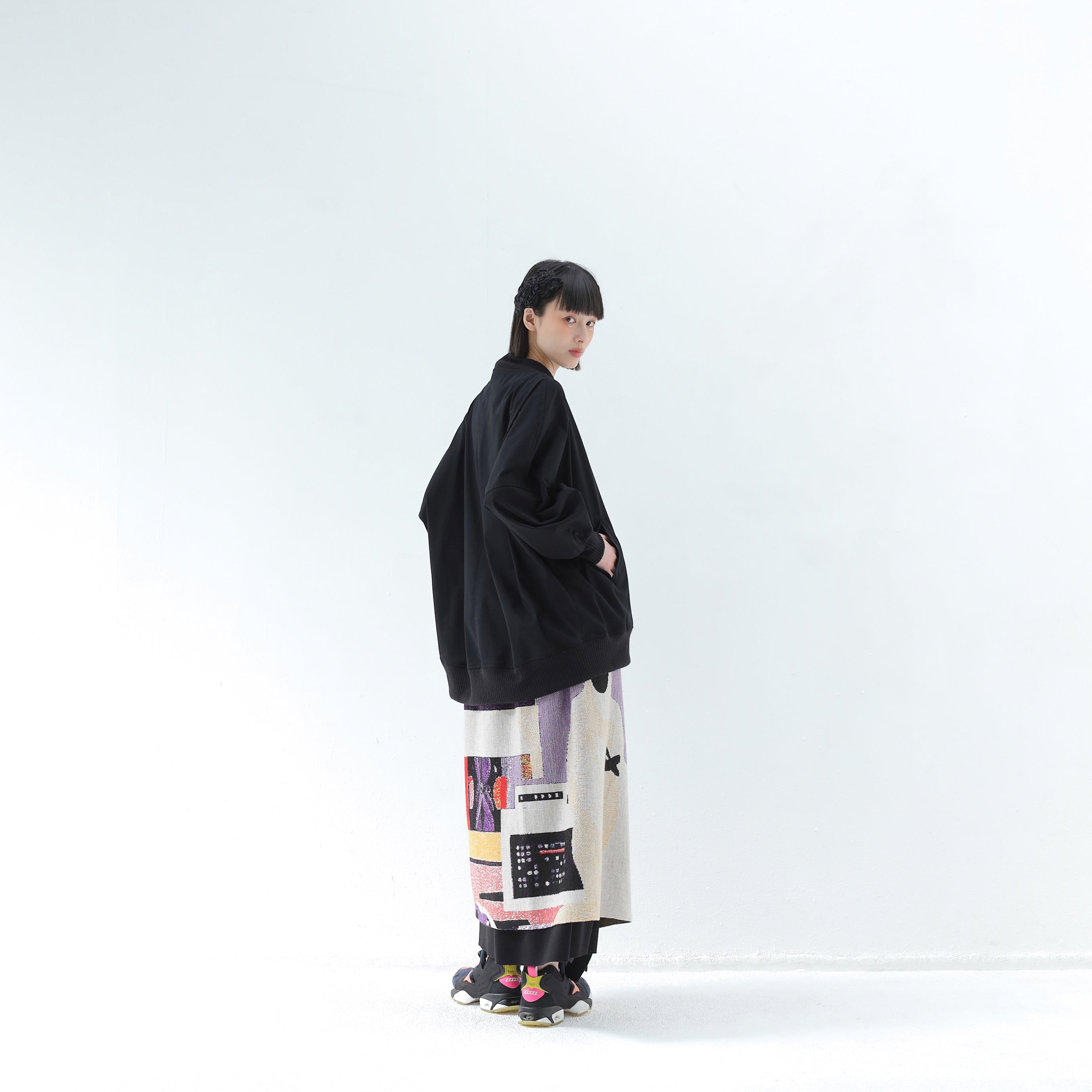 Old Era Stole Skirt | Color_Black | No_bsd25aw-09_black【BEDSIDEDRAMA_ベッドサイドドラマ】【入荷予定アイテム・入荷連絡可能】